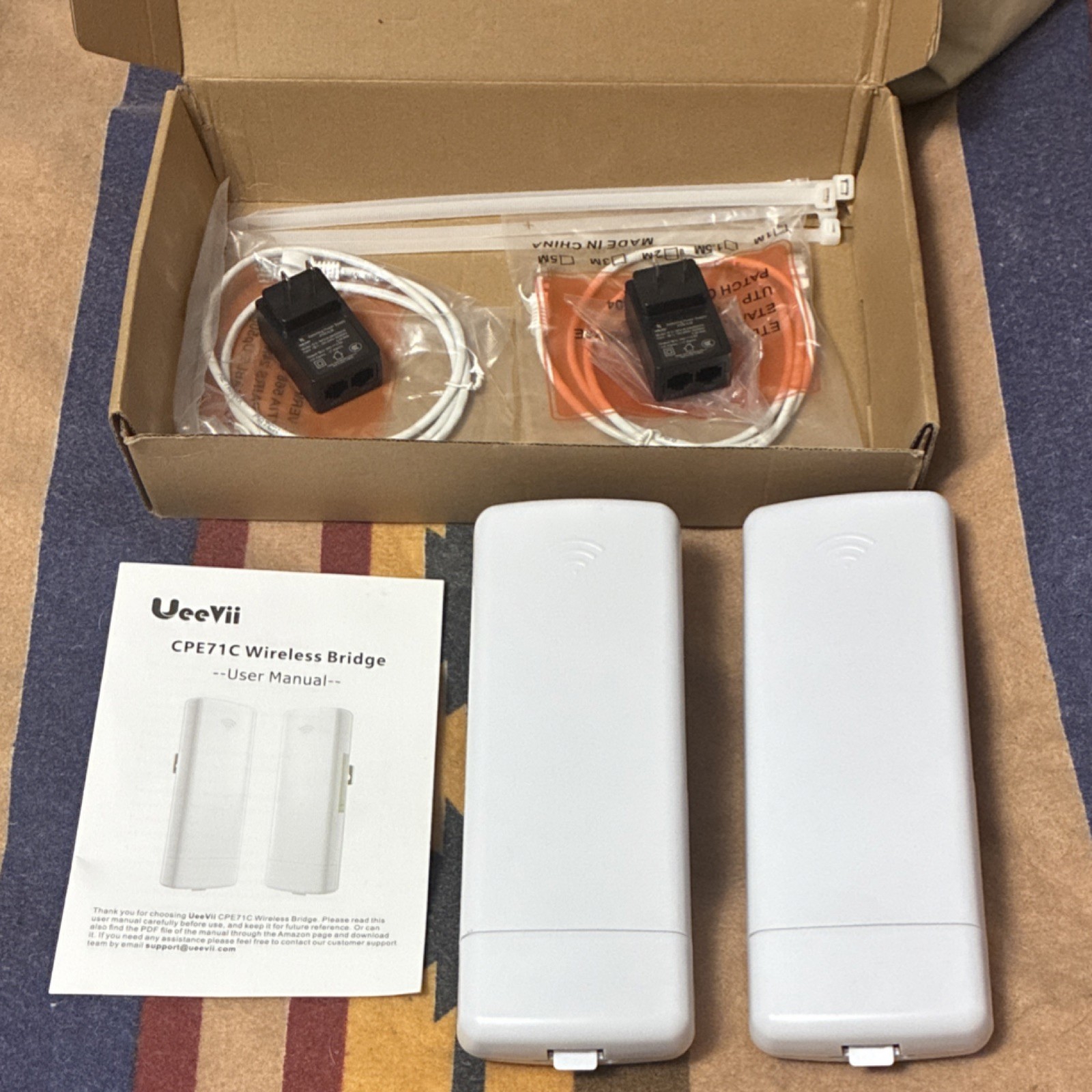 UeeVii CPE71C Wireless Bridge Point-to-Point 5.8GHz 2-Pack White 867Mbps