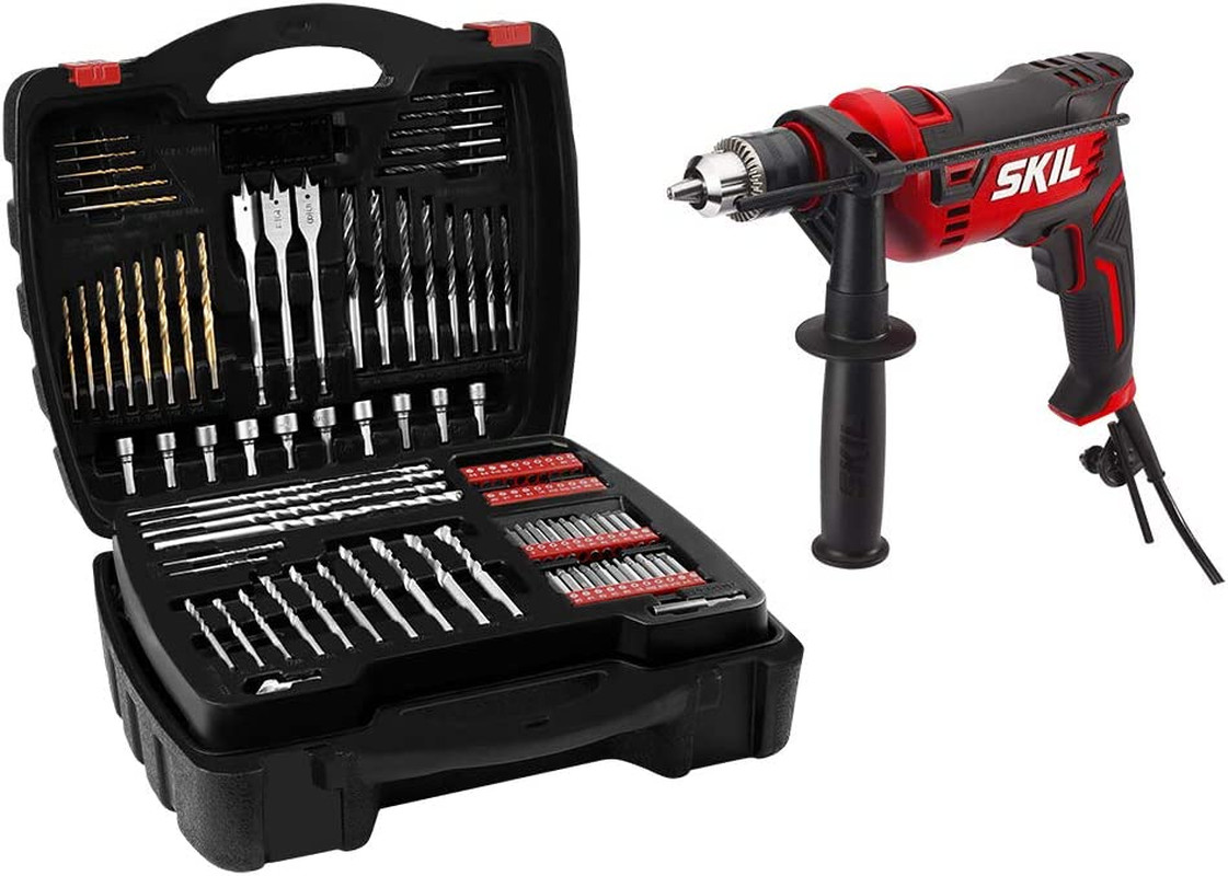 Skil 7.5 Amp 1/2-In Corded Hammer Drill with 100Pcs Drill Bit Set with Variable