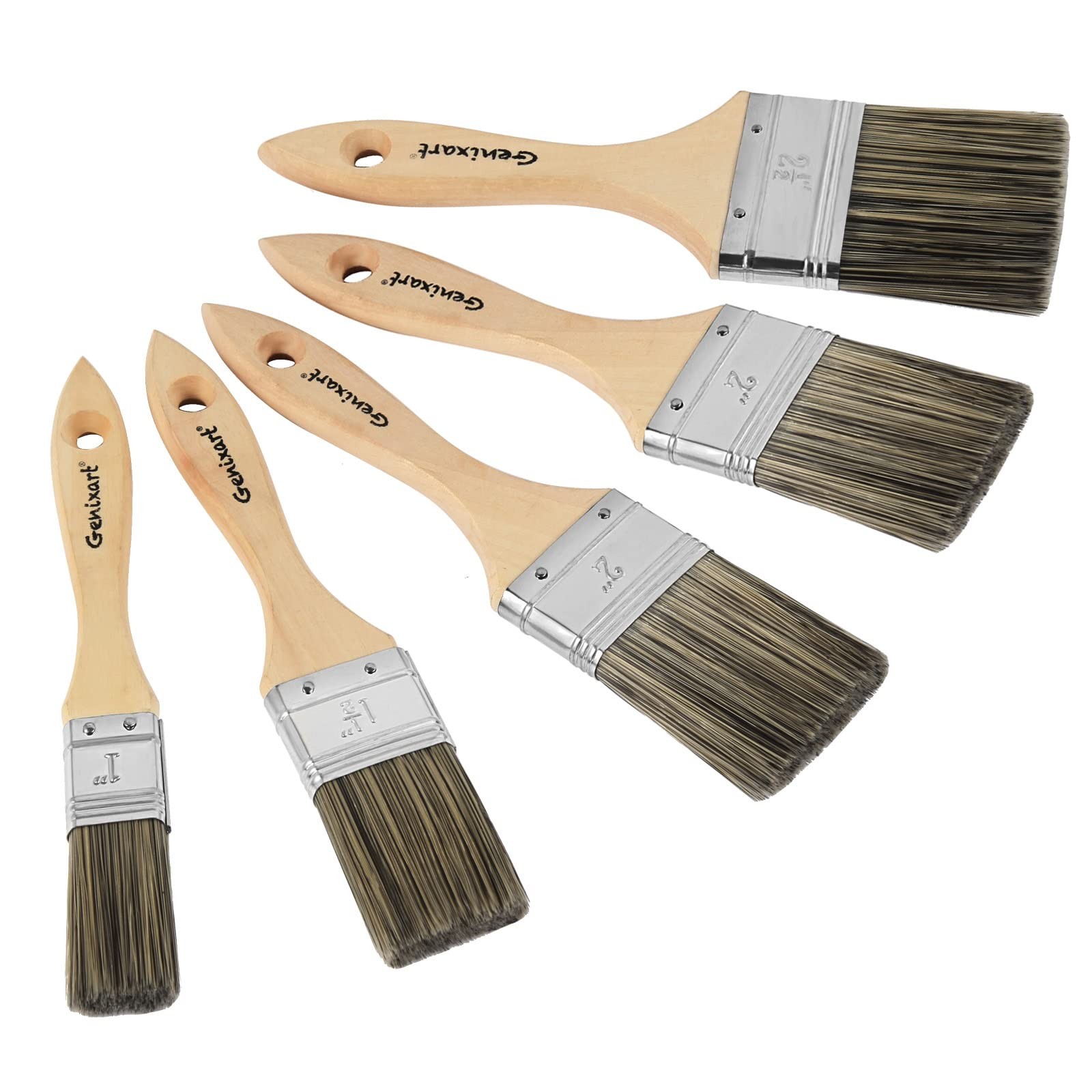 Double Thick Chip Paint Brush Set,Wood Stain Brushes for Painting Walls and F...