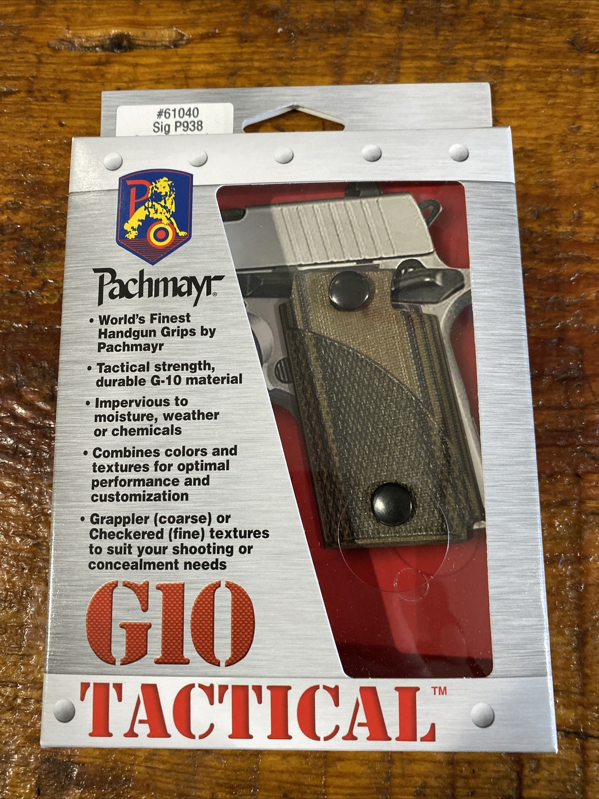 PACHMAYR 61040 G10 Tactical Grips For Sig Sauer P938 Models. Green/Black