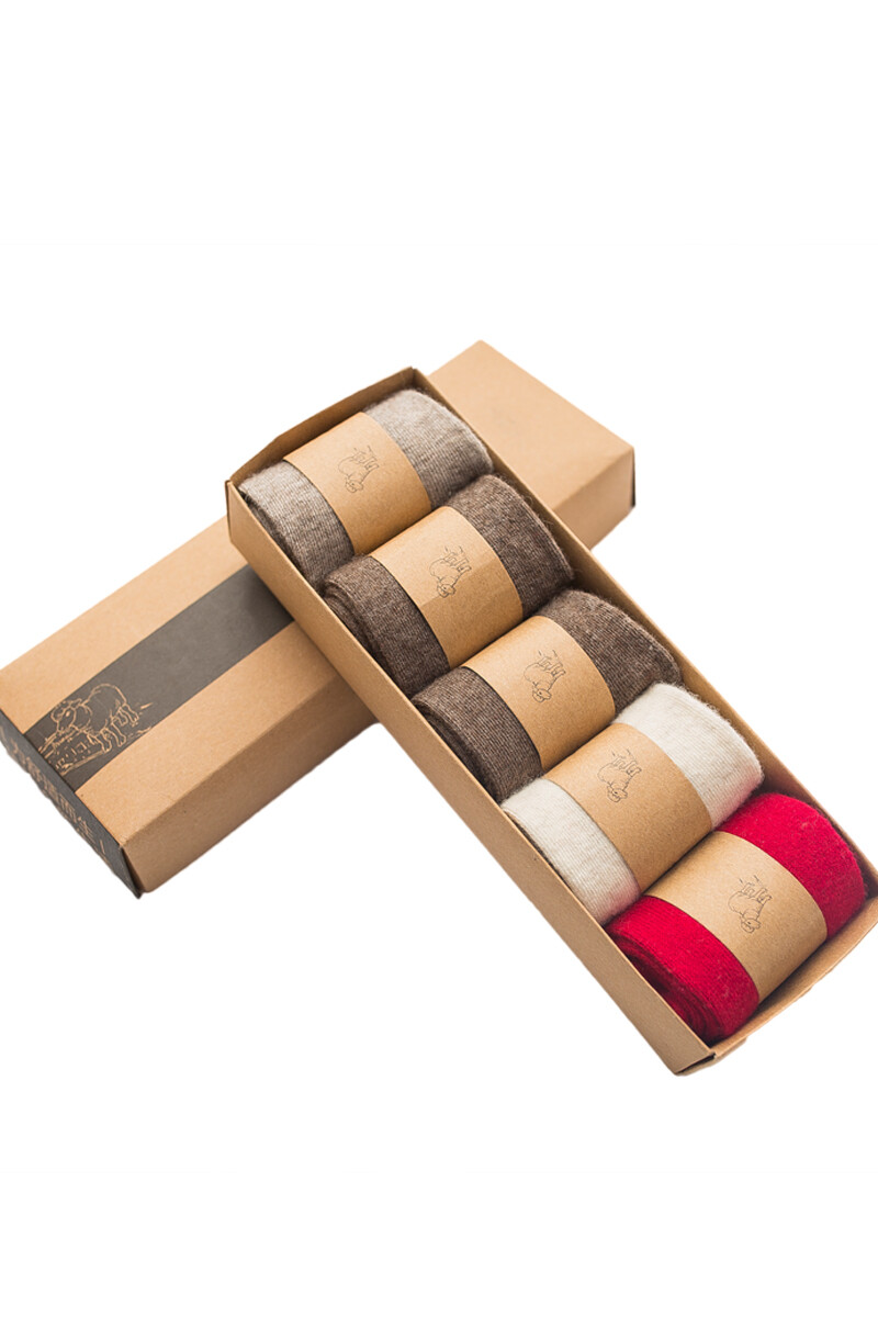 5 pairs Mongolia Pure Cashmere Wool Women- Unisex-Socks Crew Mid-calf