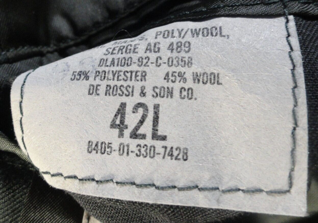 USGI US ARMY CLASS A MENS DRESS GREEN SERGE AG-489 COAT JACKET UNIFORM 42L