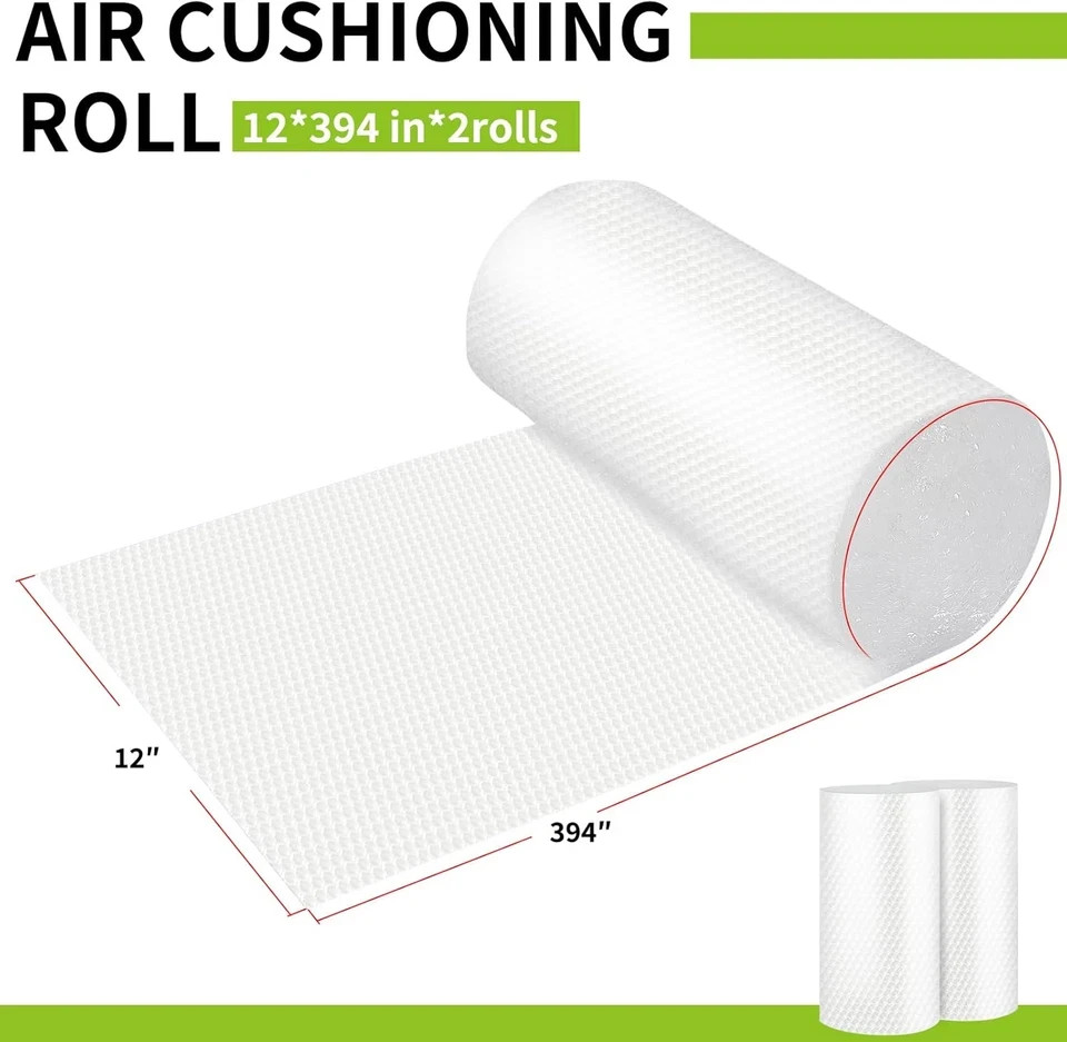 Lightweight Bubble Cushioning Wrap Roll, 12''X394'' Nylon Bubble Cushioning Roll