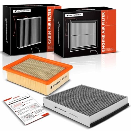 2-PC Engine & Cabin Air Filter with Activated Carbon Compatible with Ford