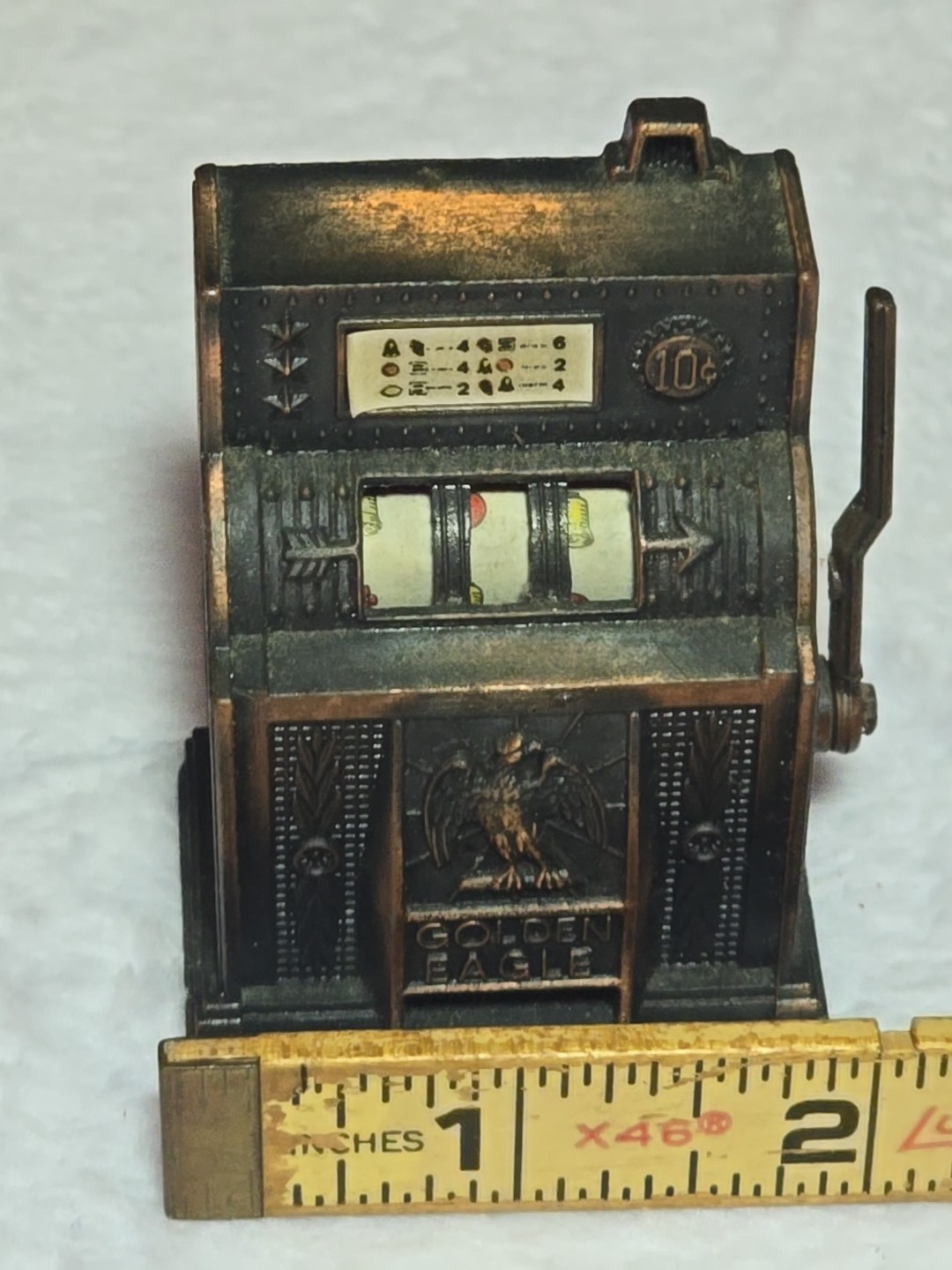 Vintage Die-Cast Metal Slot Machine Pencil Sharpener – Moving Parts