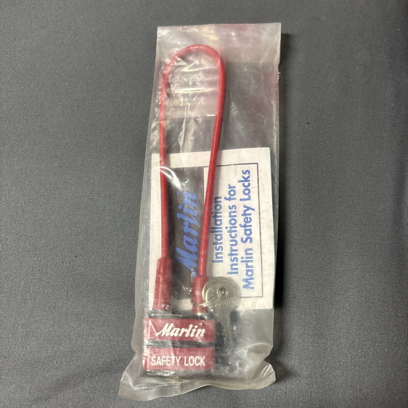 MARLIN GUN SAFETY LOCK / BIKE LOCK - HEAVY DUTY COATED STEEL CABLE New Package