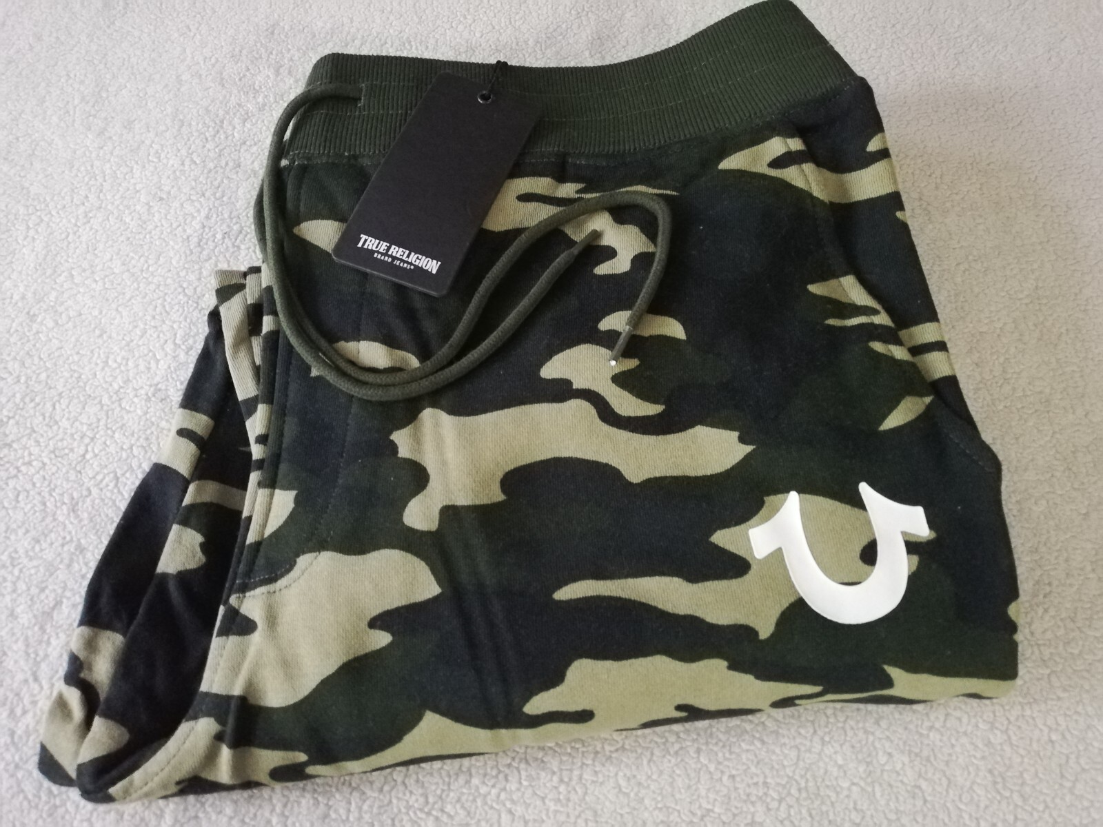 True Religion XL Men's Camo True Jogger Sweatpants Green Camo 105967 NWT