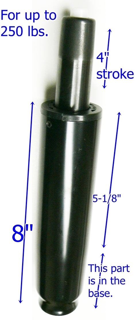 Oajen pneumatic gas cylinder for office chair 4" stroke, heavy duty, 2" pipe