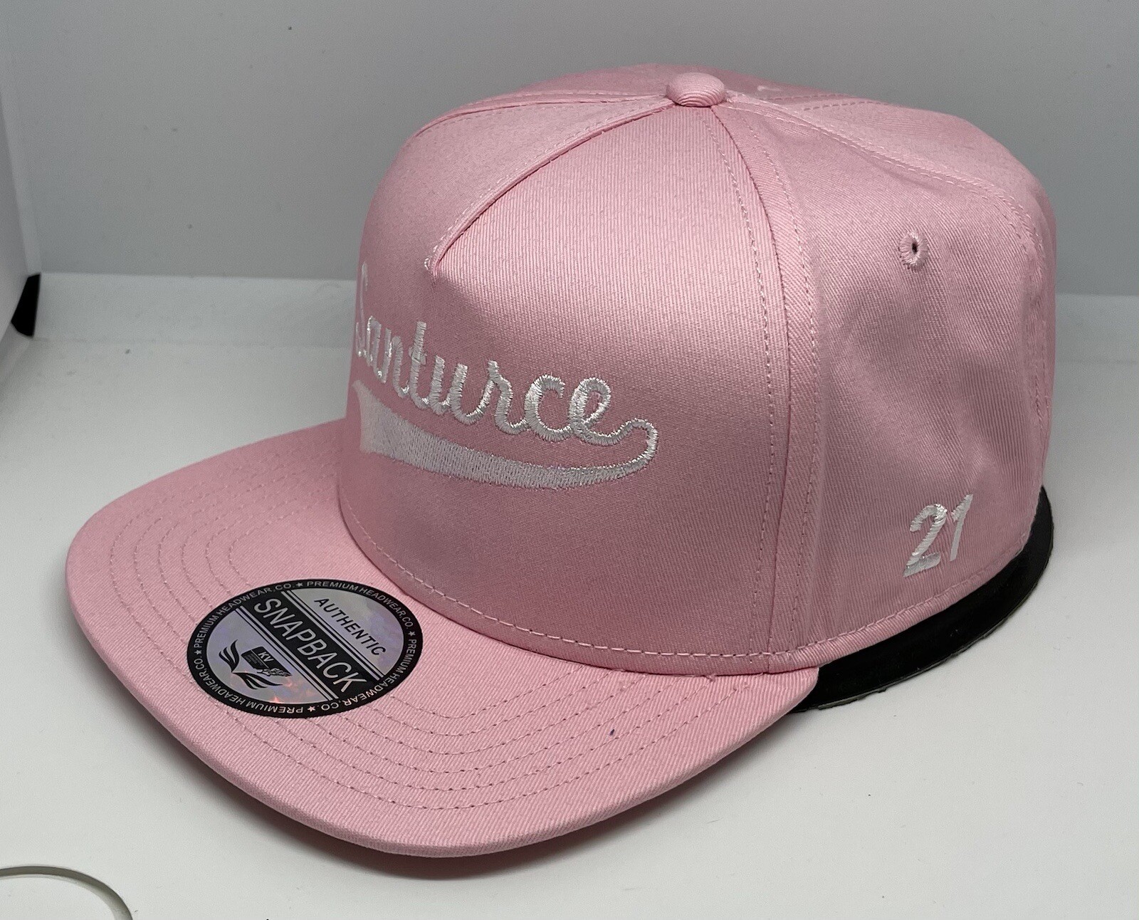 Santurce 21 Roberto Clemente Puerto Rico 5 Panel SnapBack Hat Color PINK