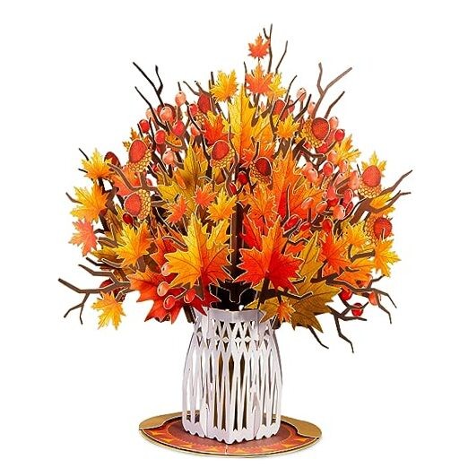 Paper Love HugePop 3D Pop Up Card, With Detachable Paper Maple Leaf Bouquet