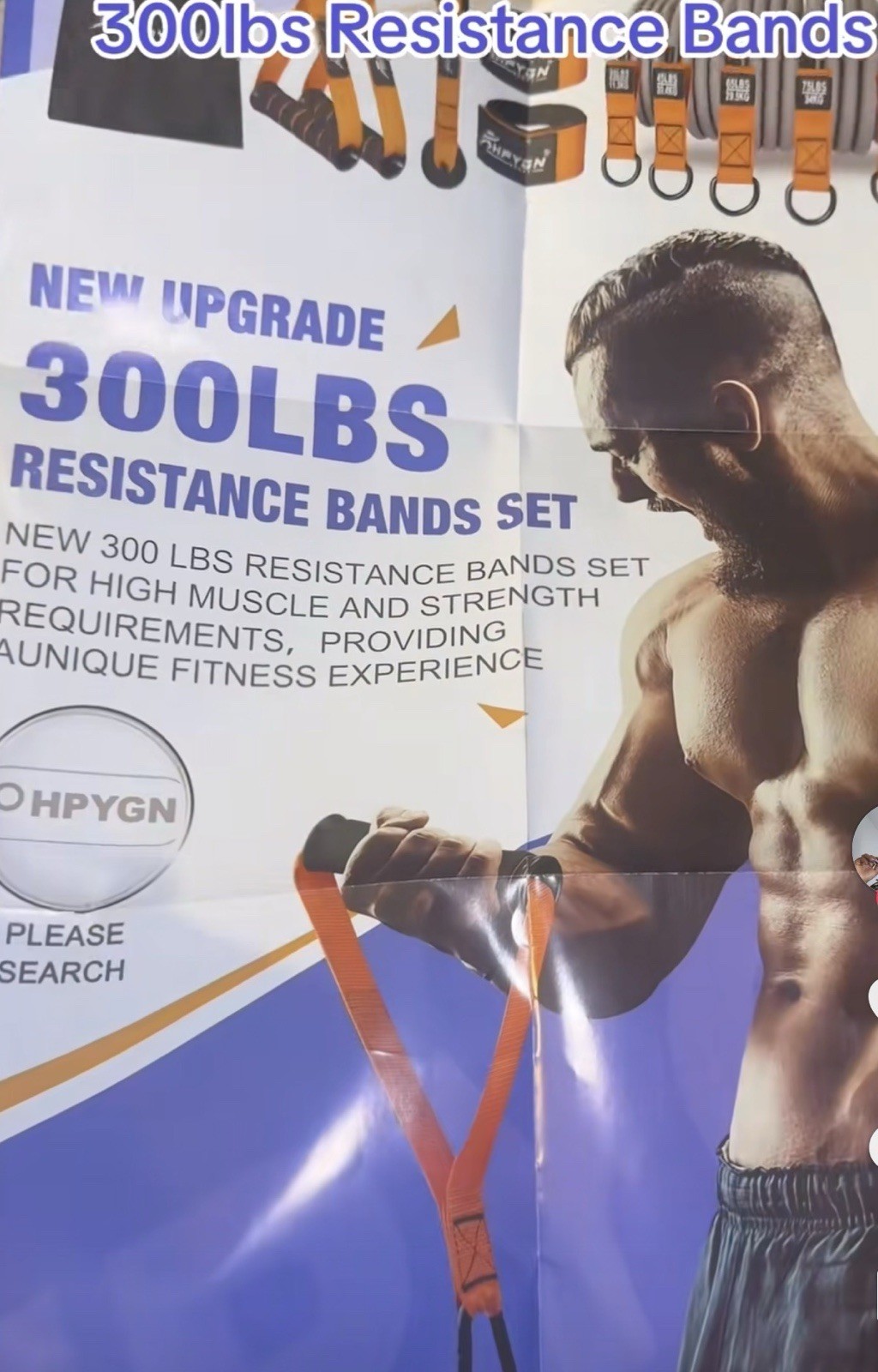HPYGN Resistance Bands Set 300lbs Multicolor High Muscle Strength Carry Bag