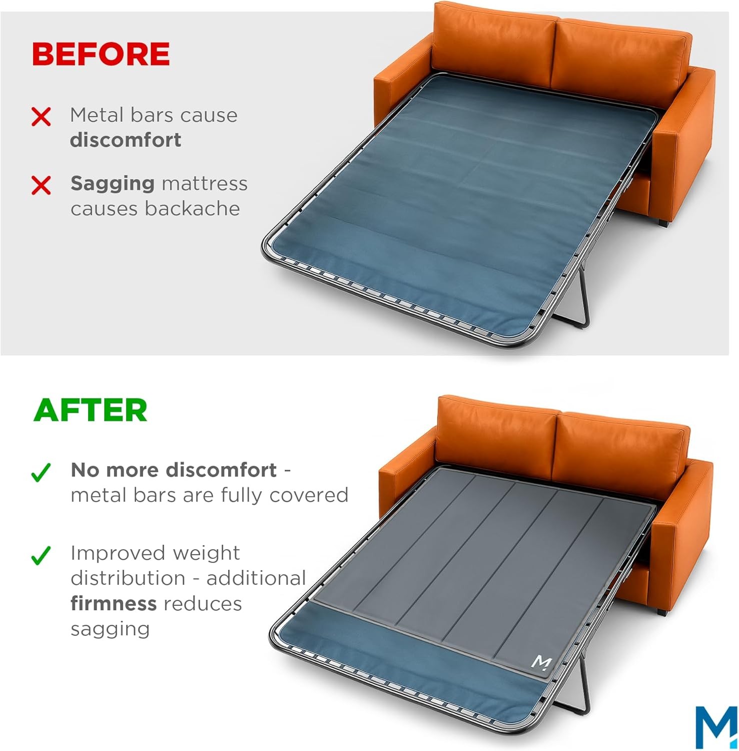 Sleeper Sofa Support Board Queen Size 60x48 Heavy Duty Wood Sofa Bed Board Pull