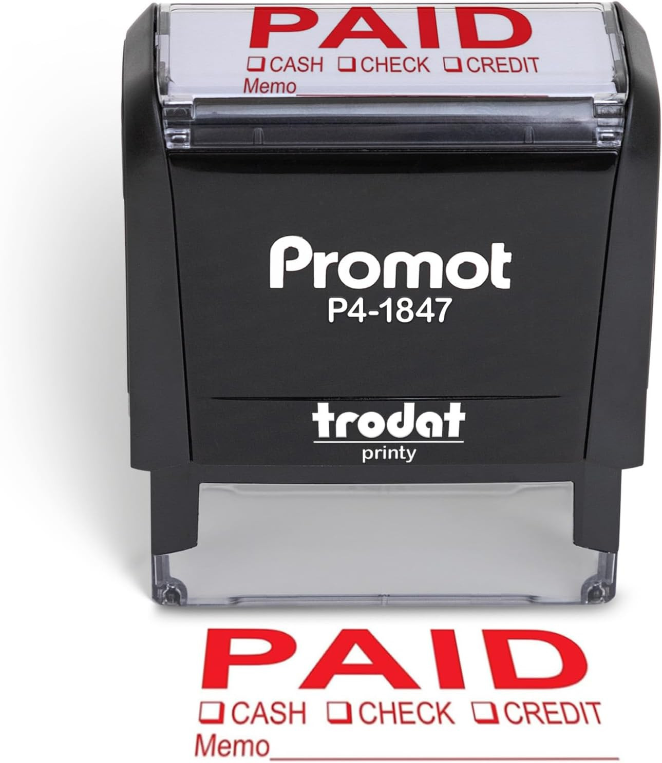 Sello Autoink Pago Para Oficina Contabilidad Con Tipo Y Memo Tinta Roja