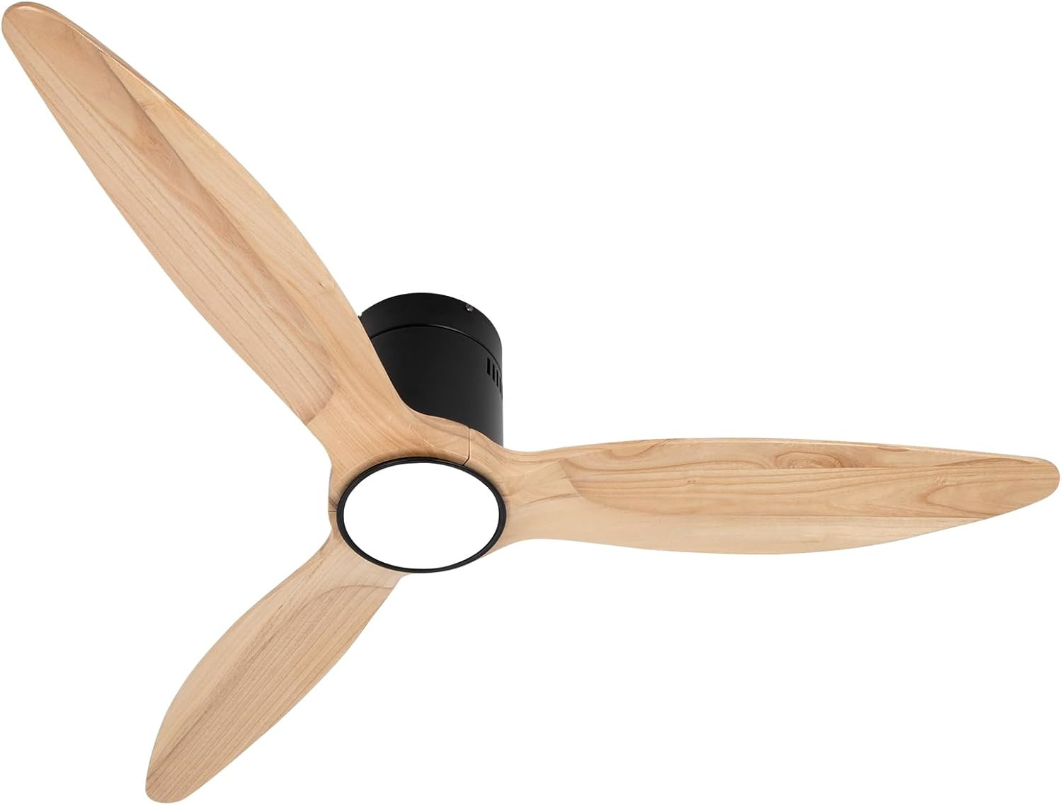 Sleek 52" Wood Flush Mount Ceiling Fan with Light & 6-Speed DC Motor