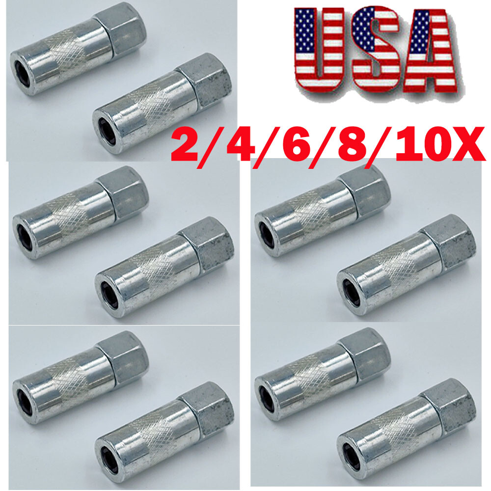 Heavy Duty 1/8 In. Npt Grease Gun Coupler  Flat Nozzle (2/4/6/8/10-pack) HOT