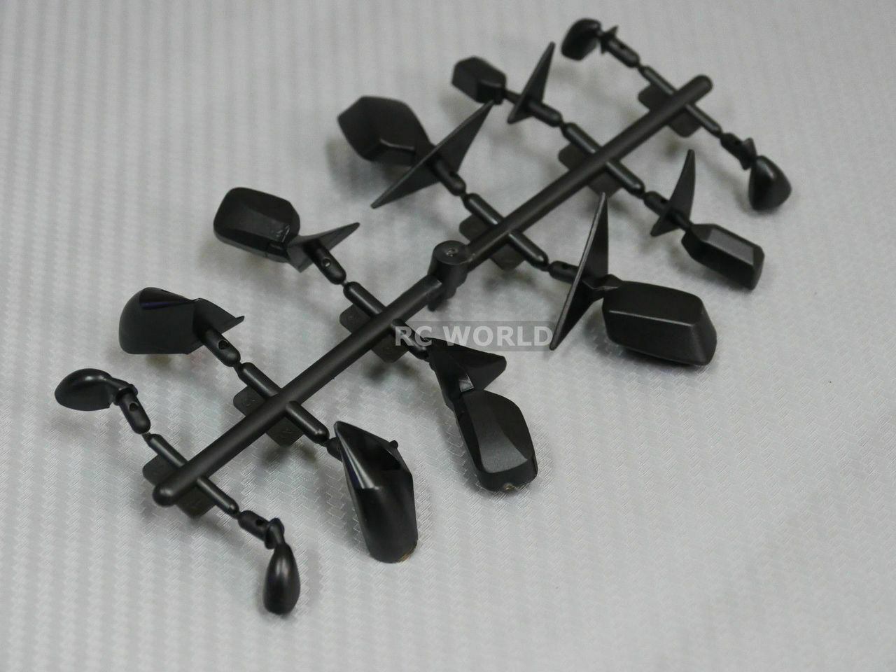 1/10 RC Car  MIRROR SET For Body Shell -6 Different Styles - BLACK