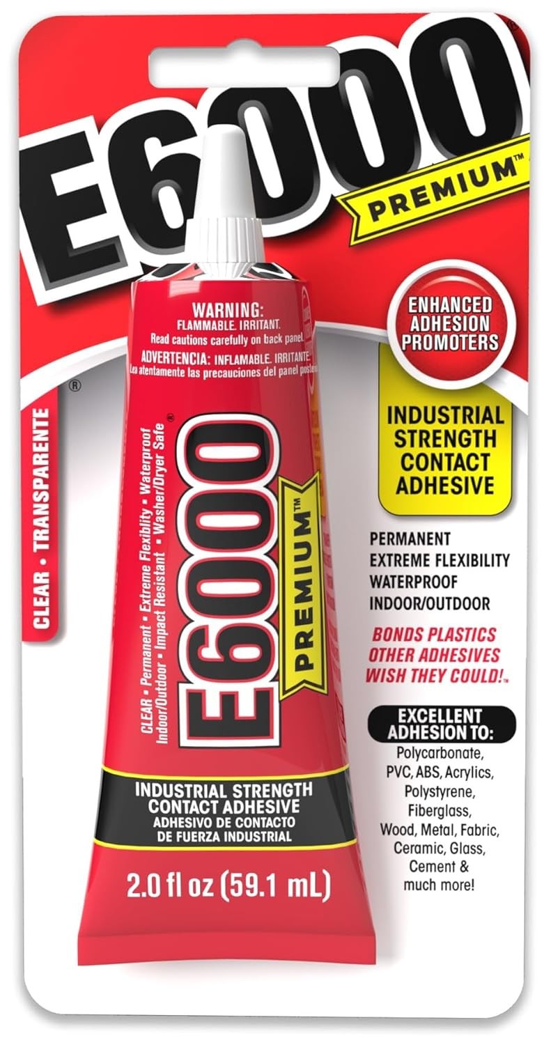E6000 Premium Industrial Strength Contact Adhesive - Permanent, Clear