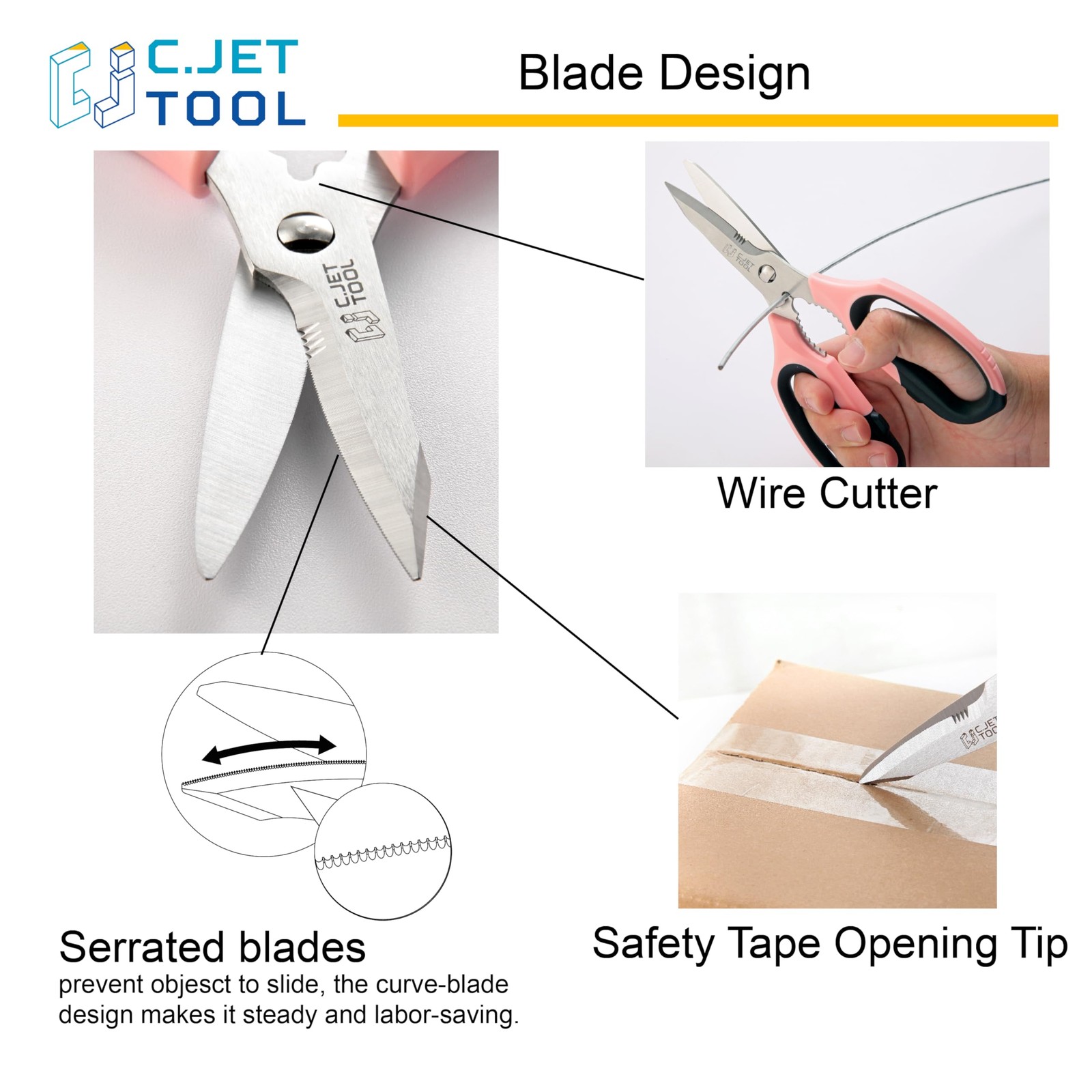 8" Heavy Duty Scissors, Utility Scissors All Purpose for Cardboard, Plastic, ...