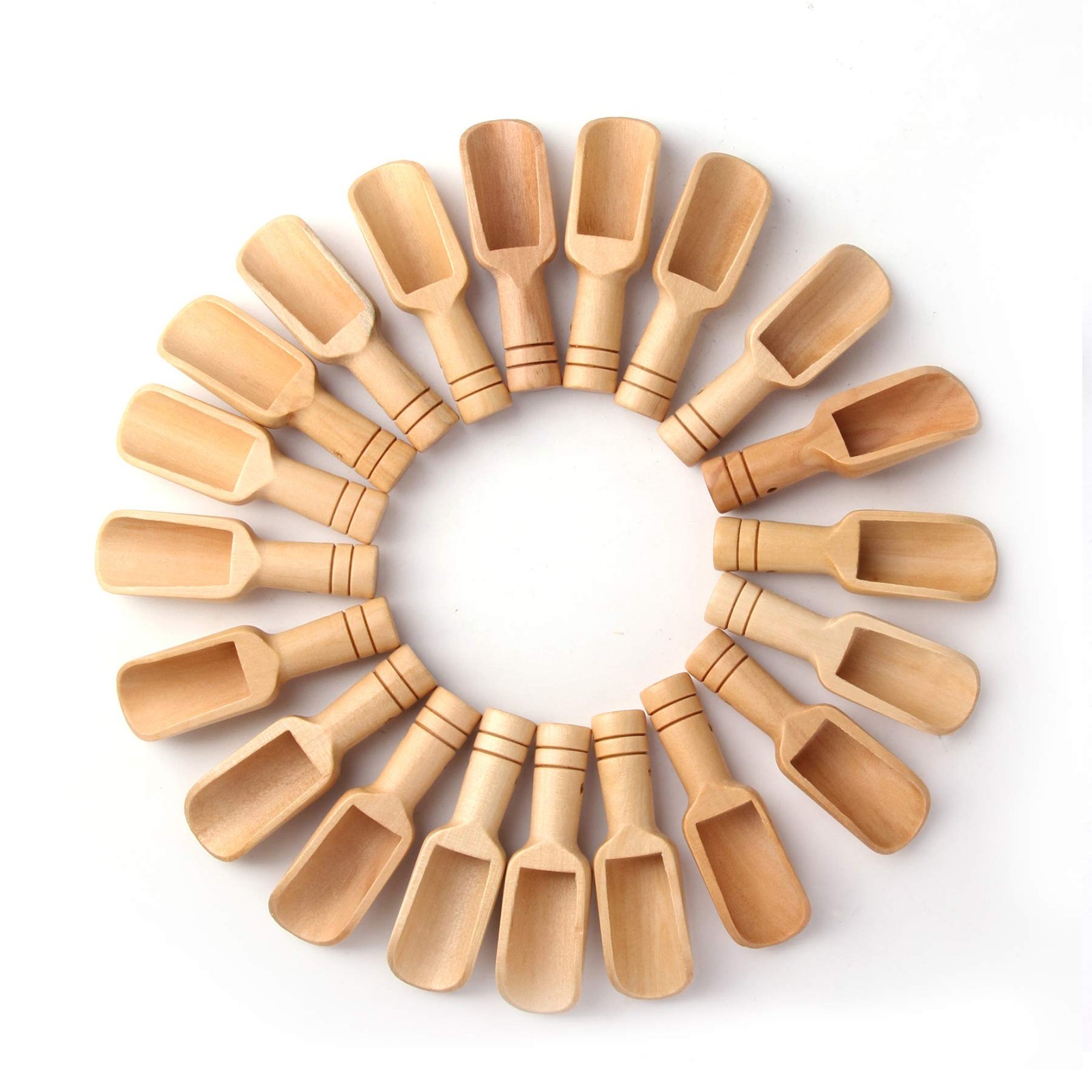 Small Wooden Scoops, Little Wooden Spoons Jars,Bath Salts(12PCS)3 inches long
