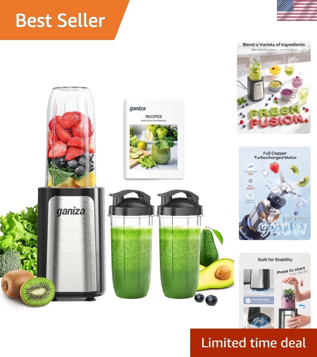 Ultra-Powerful 900W Personal Blender with 3 Portable Cups for Healthy Smoothies