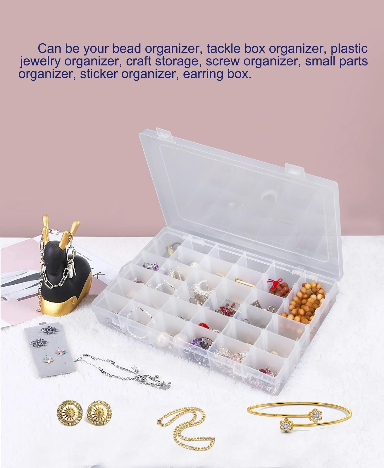 8 PCS 36 Grids Bead Organizer Box Plastic Box Clear Box Organizer 3600 Tackle