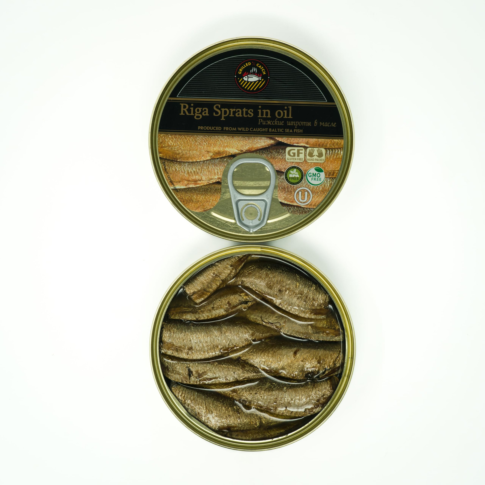 Pack of 12 5.6oz Oak Smoked Sprats Canned Brisling Sardines in Oil