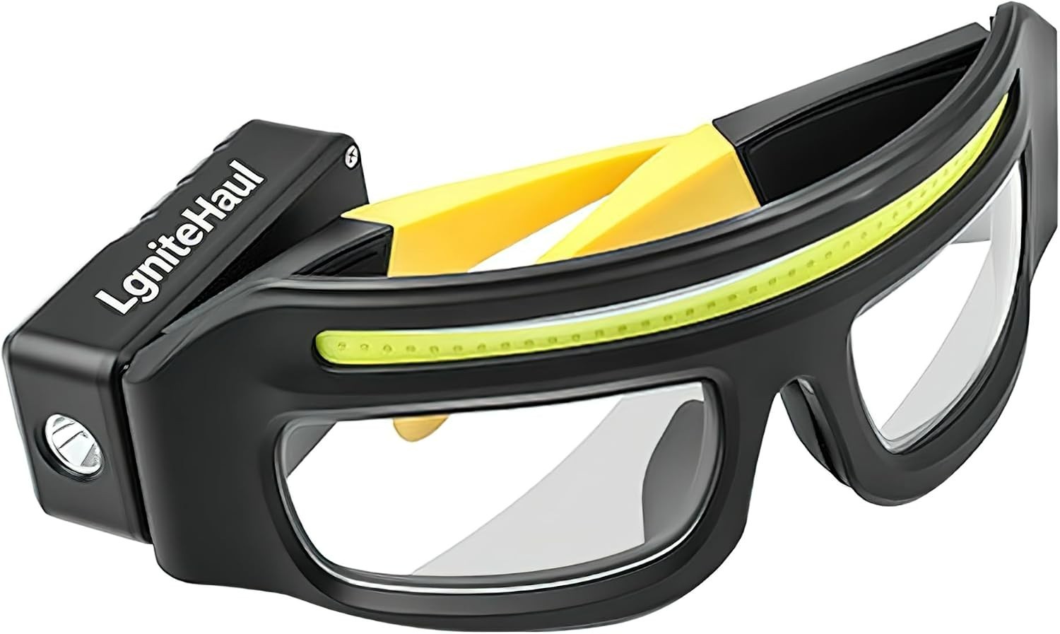 LED Safety Glasses w/ Lights Rechargeable Headlight Touch Control Hands-Free