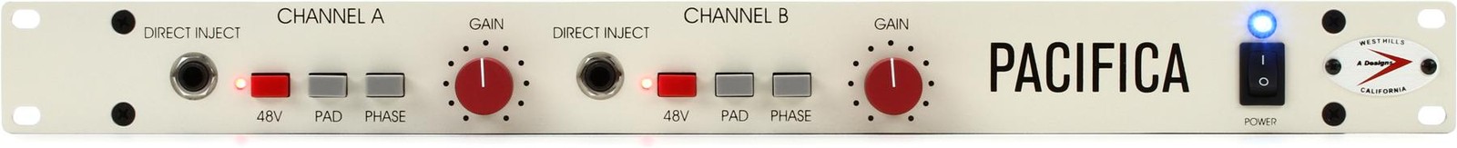 A Designs Pacifica 2-channel Microphone Preamp (2-pack) Bundle