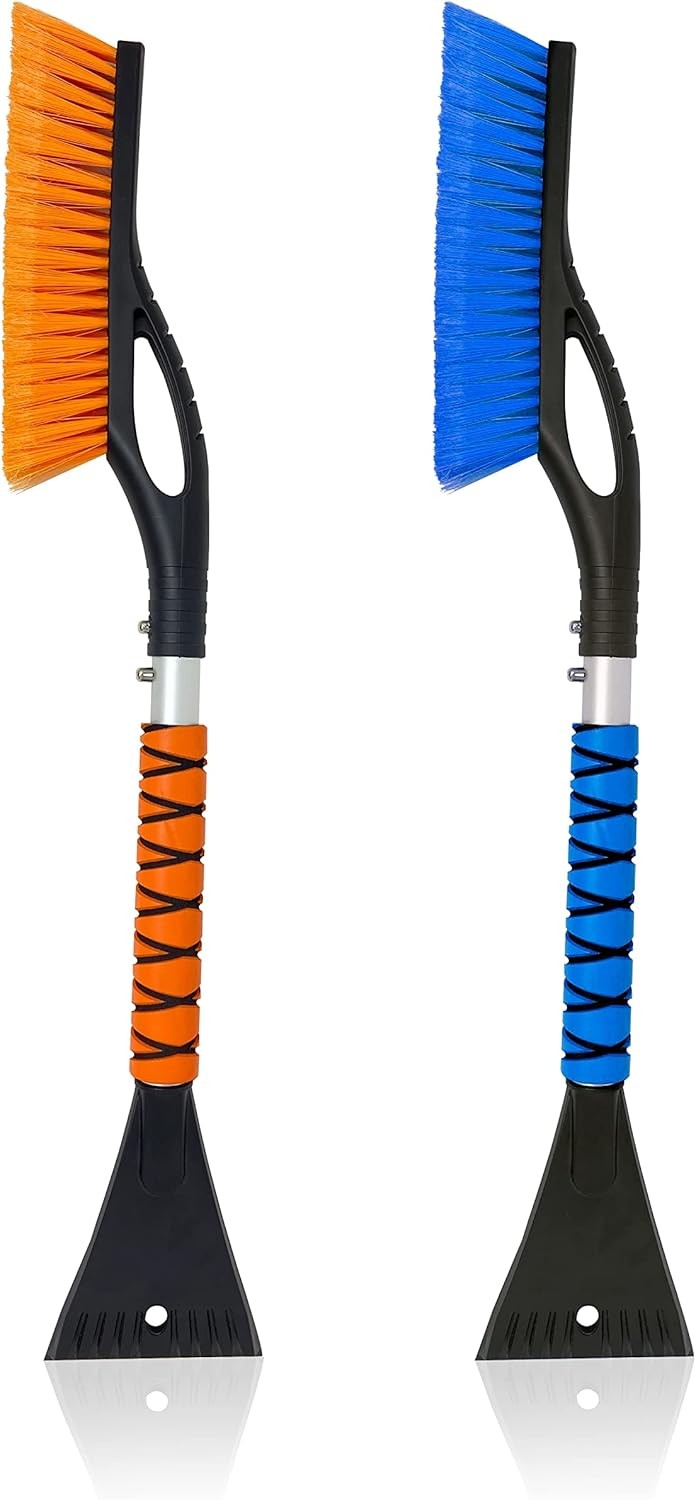 EcoNour 27" 2-Pack Snow Brush & Ice Scraper – Car Winter Tool