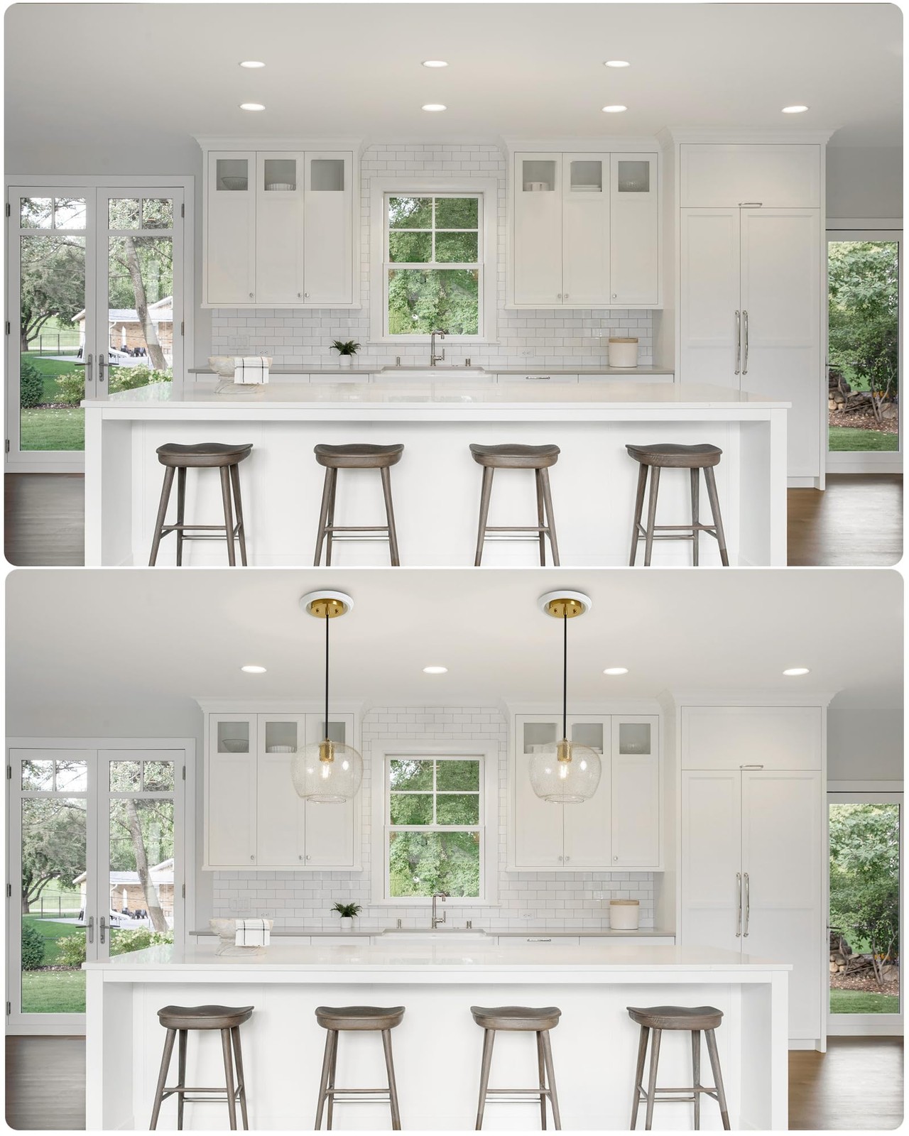 Luvkczc Recessed Can Light Conversion Kit for 5" and 6" Ceiling White 1 pc