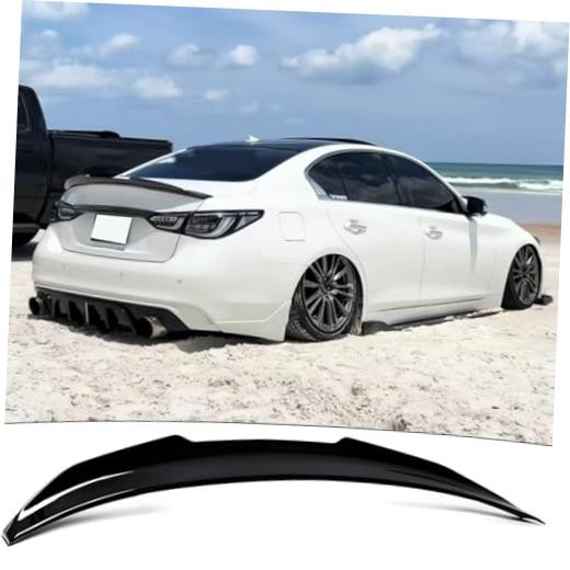 Rear Trunk Spoiler Wing Fit for Infiniti Q50/ Q50S/ 2.0t/ 3.0t/ Gloss Black