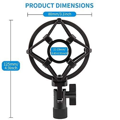 Lyrcro Microphone Shock Mount For 21Mm-23mm Small Diameter Size Instru