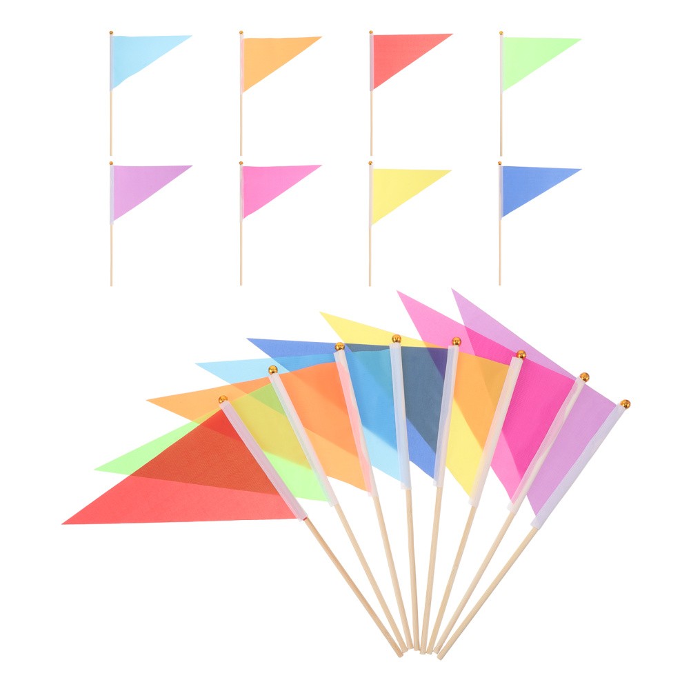 16pcs Marker Flag, Triangular Yard Flags for Garden Surveying and Dog Training,