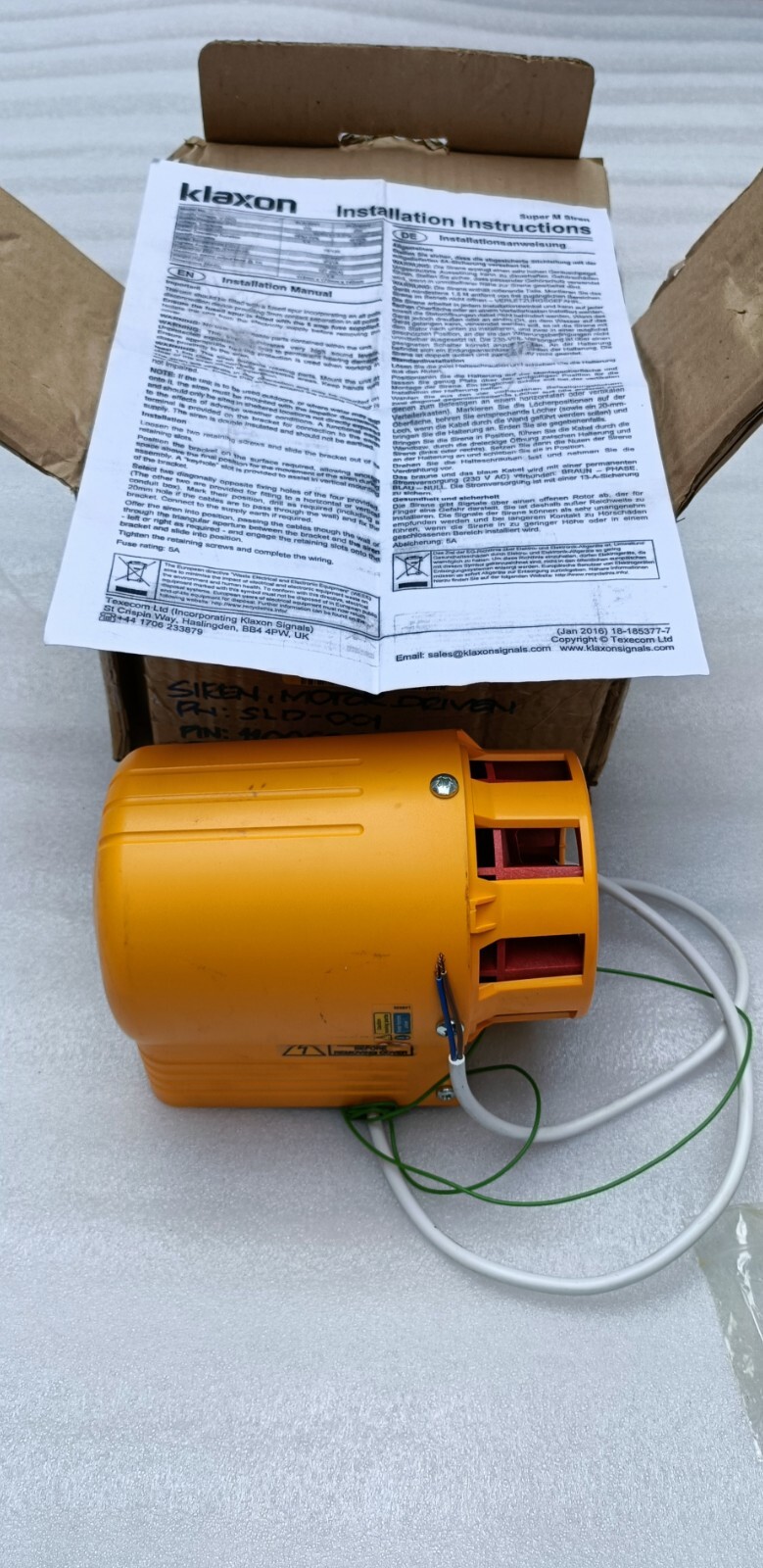 SLD-0001 KLAXON SIREN 110V