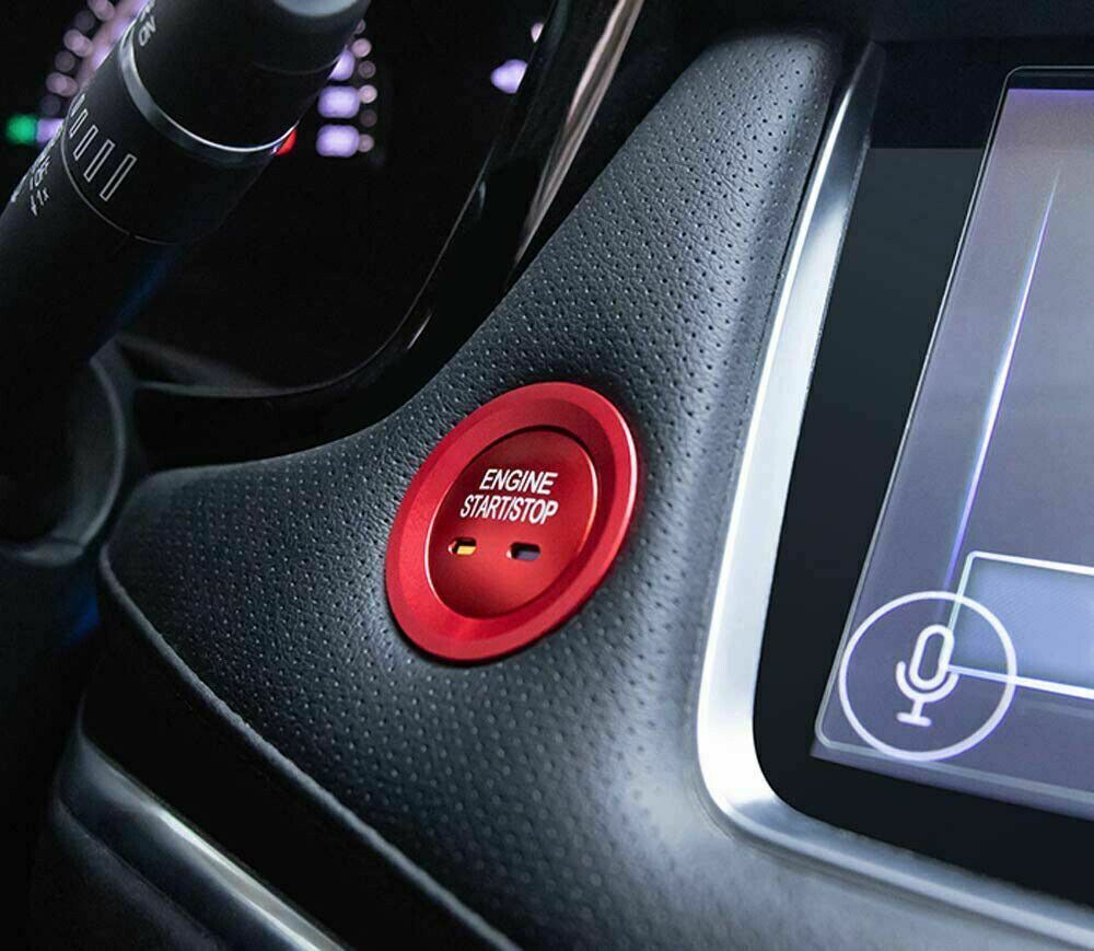 Red Keyless Engine Start/Stop Push Button Trim Cover Ring For Cadillac Chevy GMC