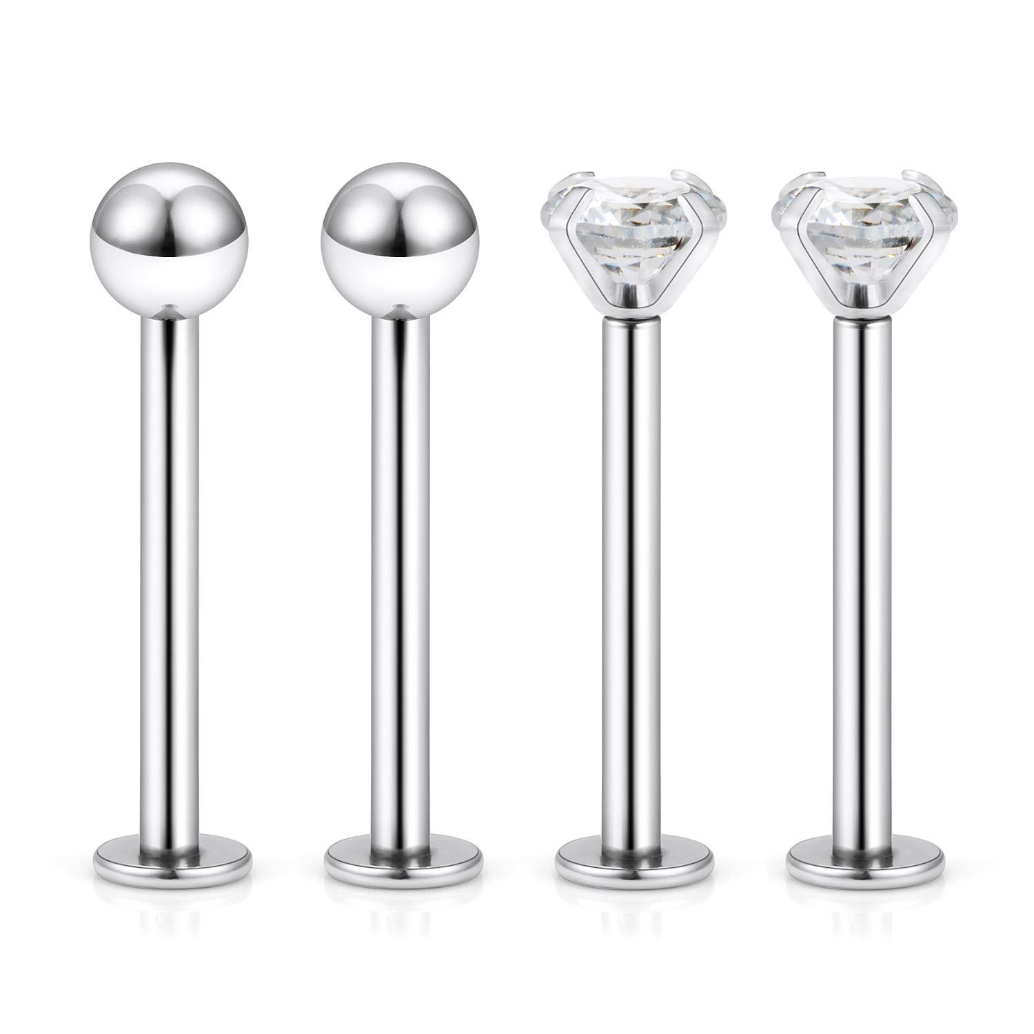 Cisyozi 16G Cheek Tongue Piercing Jewelry Surgical Steel Flat Back Tongue Rin...