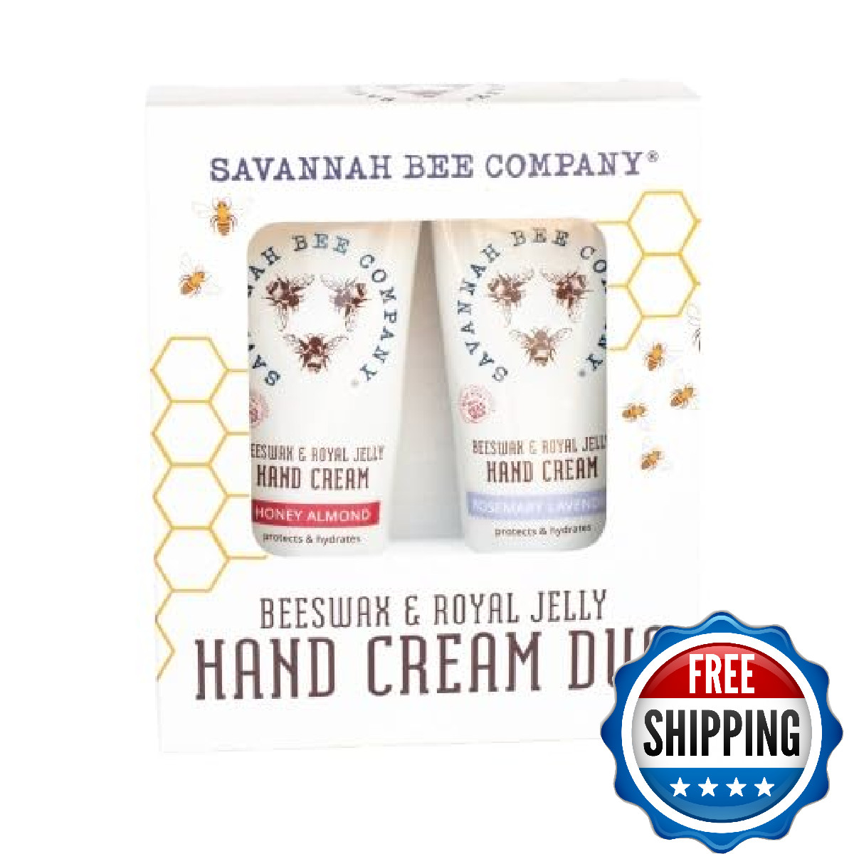 Savannah Bee Company Luxe Hand Cream Set - Rich Natural Honey Almond - Soothing
