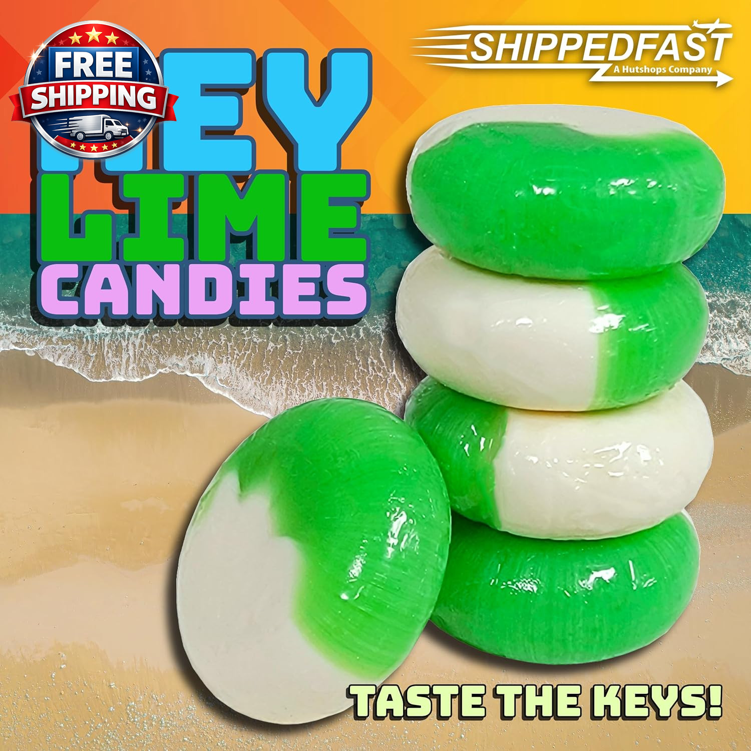 Key Lime Candies, Individually Wrapped Hard Candy, 2 Pound Bag
