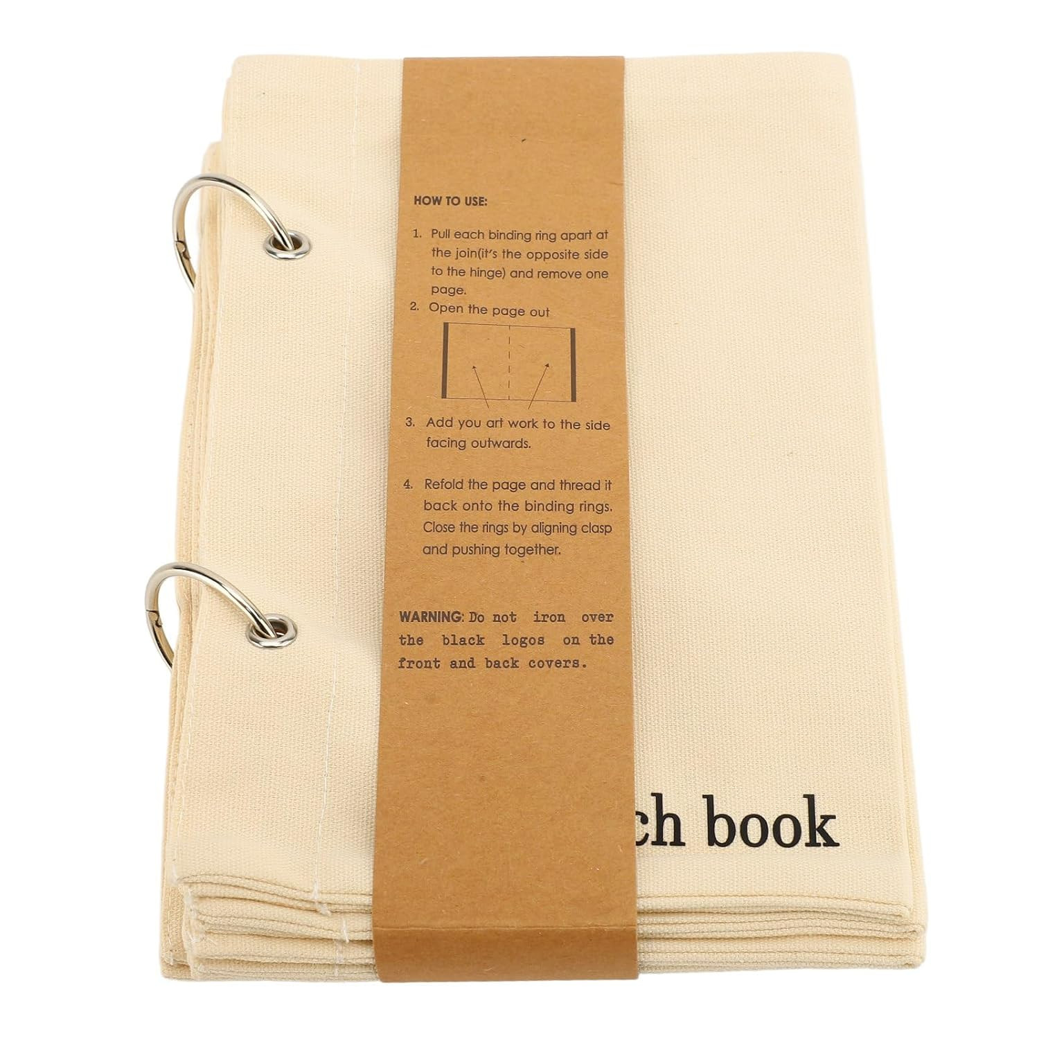 CHEOTIME Blank Fabric Sketchbook, Linen Folding Portable Travel Journal Fabric P