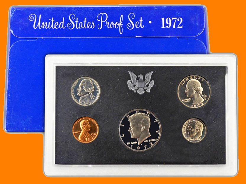1972 US Proof Set ~ 5 Coin ~ Original Government Packaging OGP