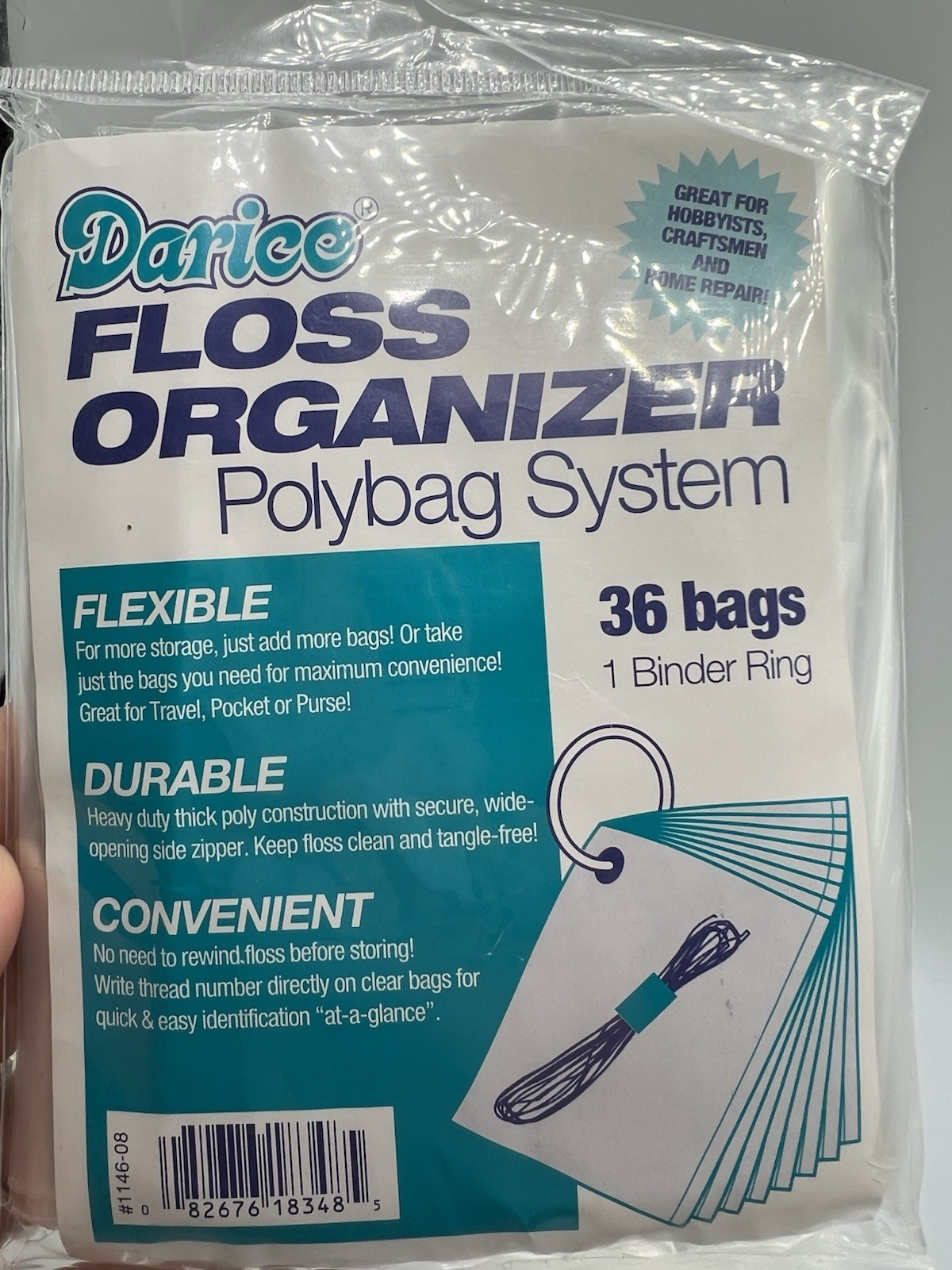2 Expandable Floss Organizing System Bag-It 36 Bag Pack 3.5" X 5" With 1" Ring