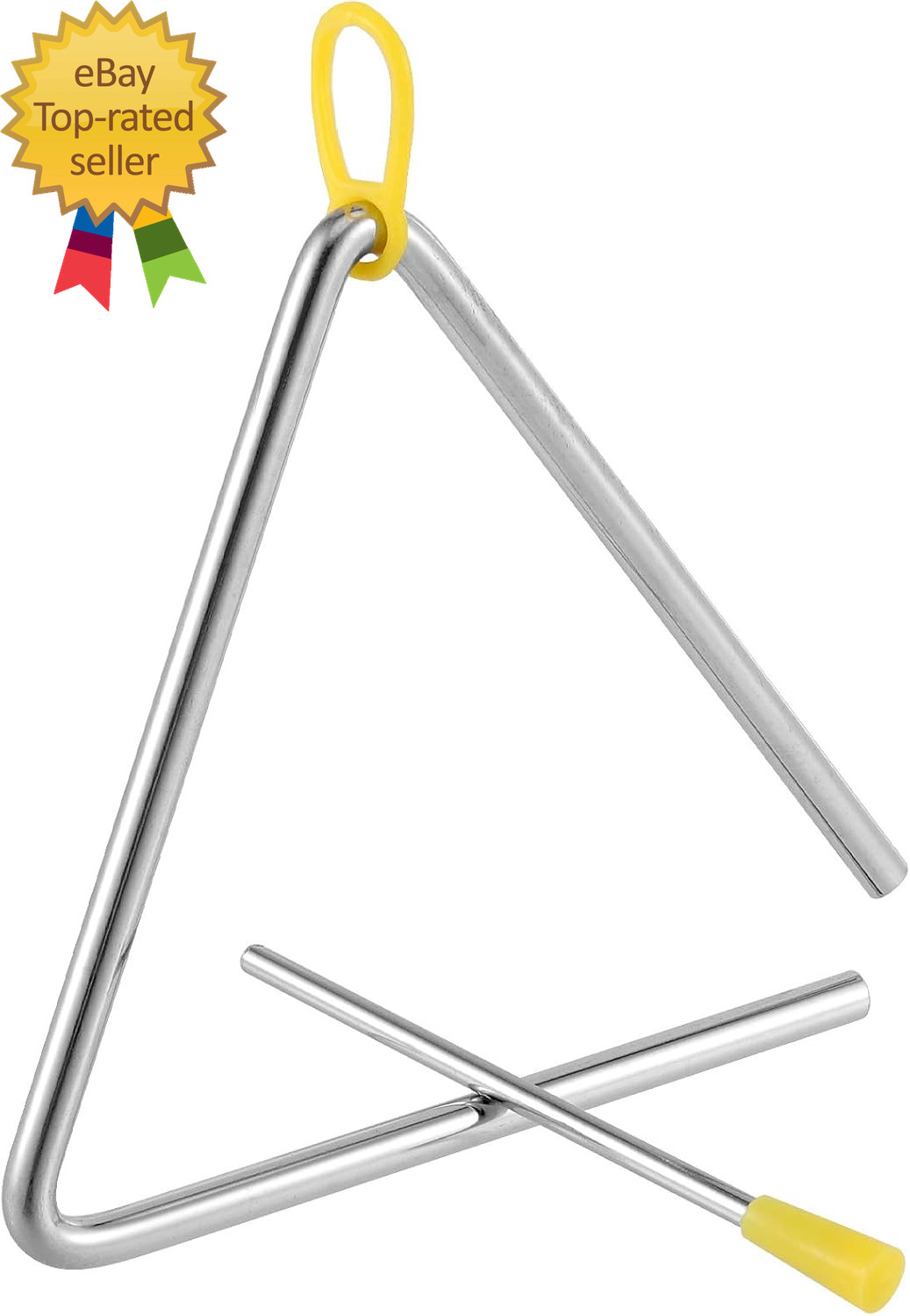 10 Pack Triangle Instrumen 8 Inch Musical Triangle Percussion with Striker