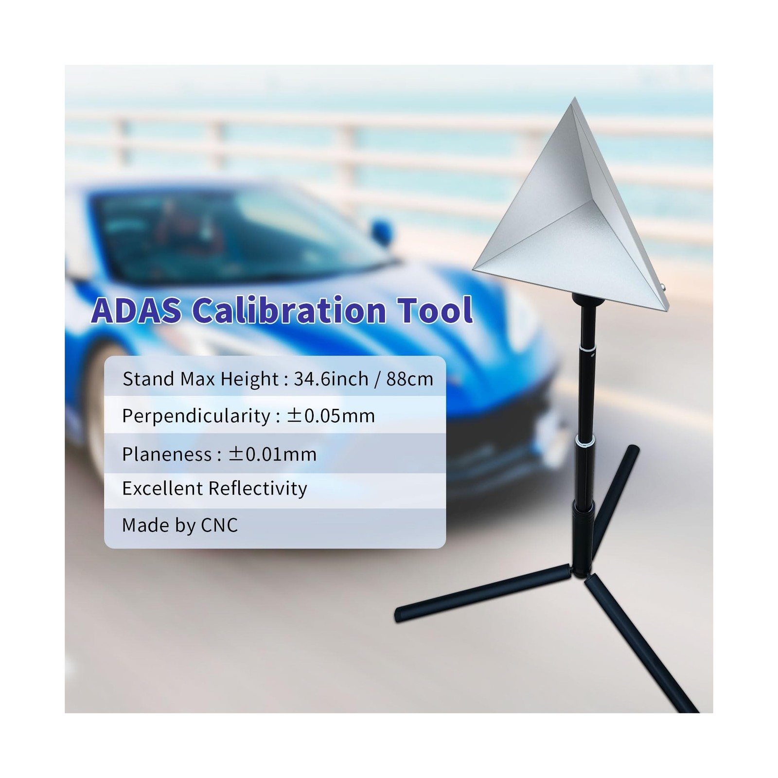Radar Aiming Corner Reflector Target ADAS Calibration Tool with Stand,ADAS Ca...
