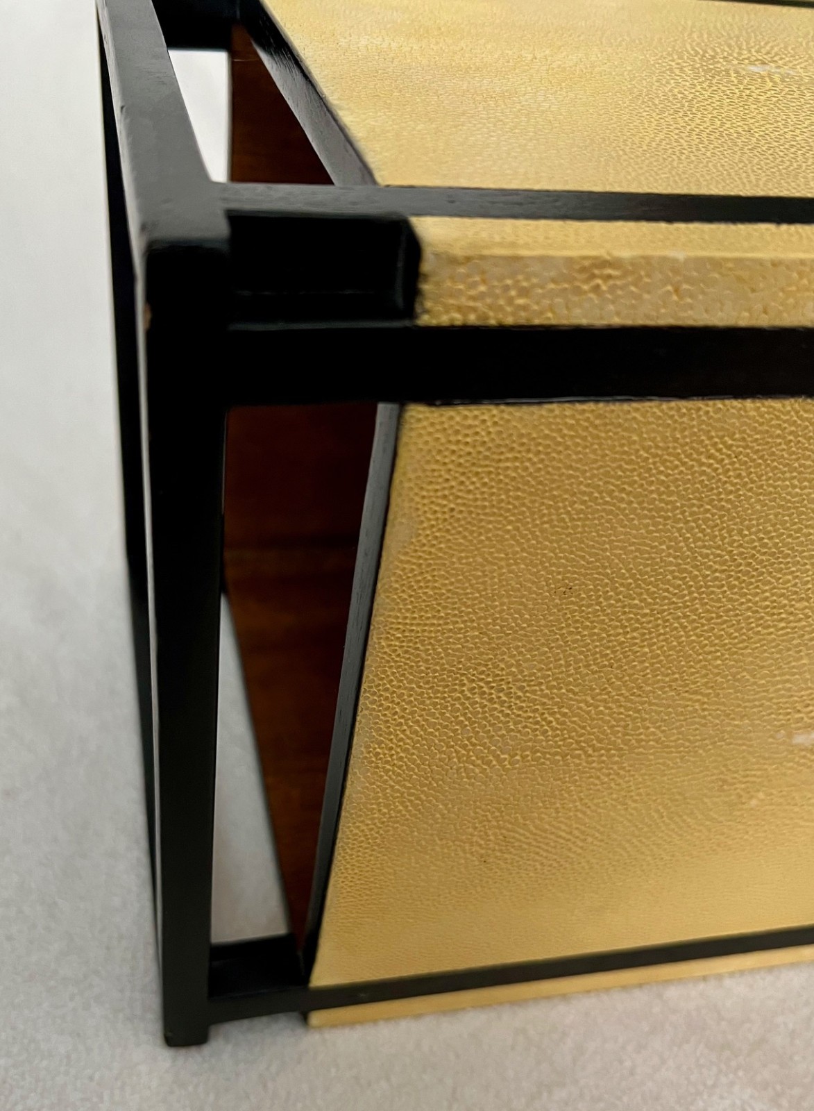 Vintage R &Y Augousti Exotic Shagreen Stingray Wood Contemporary Waste Basket