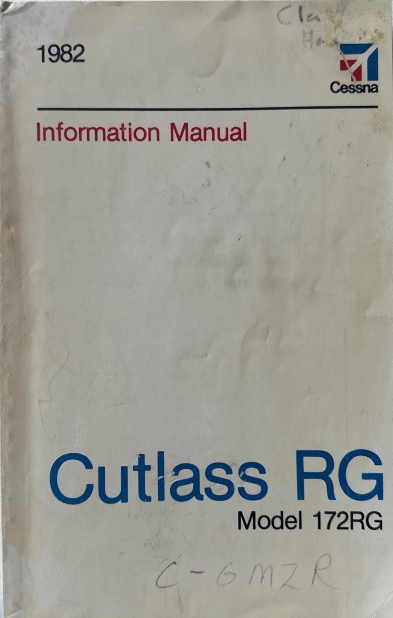1982 Cessna Cutlass RG 172RG  Information Manual D1213-13-RPC-1500-6/91