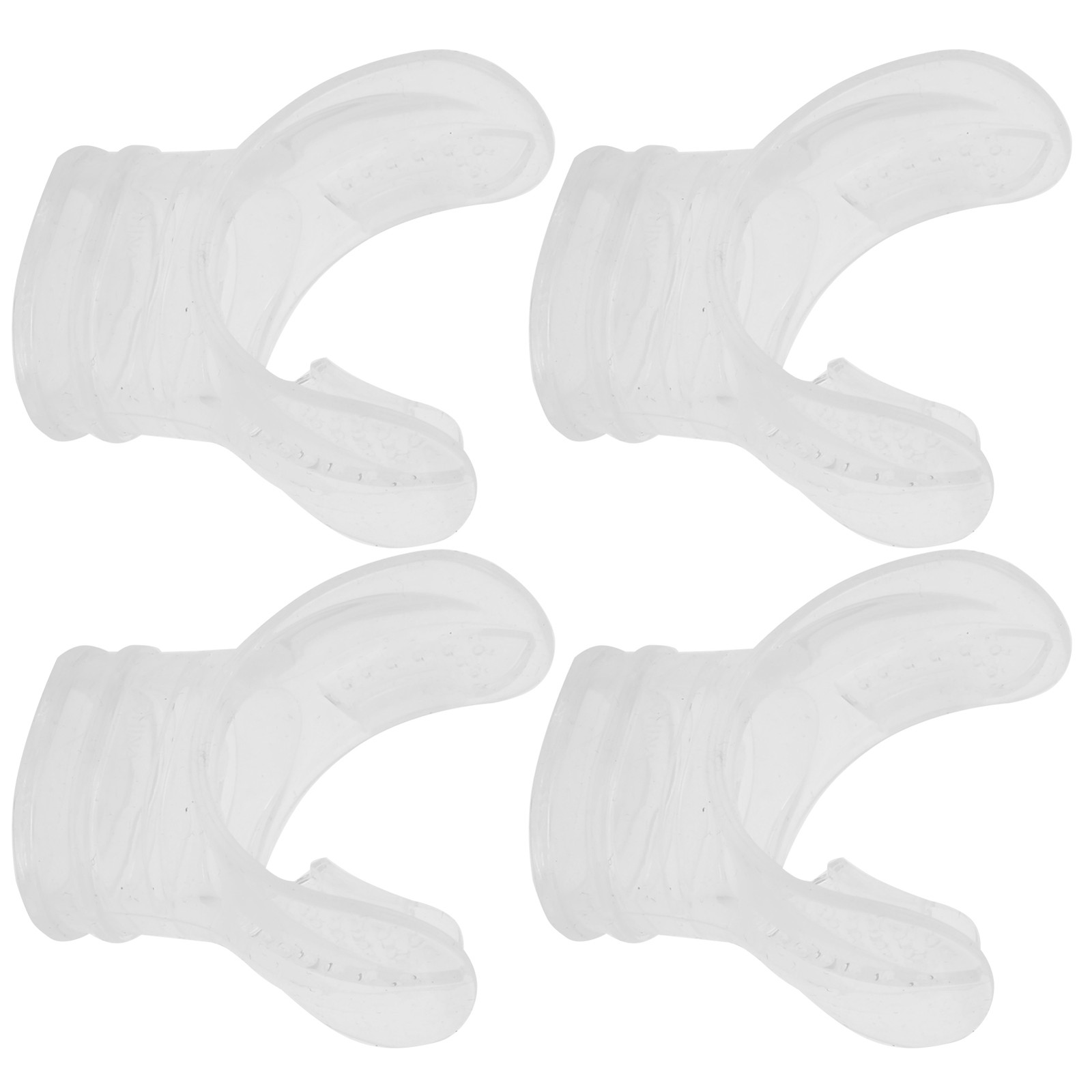 4pcs Transparent Silicone Diving Bite Mouthpiece For Deep Sea Diving Premium