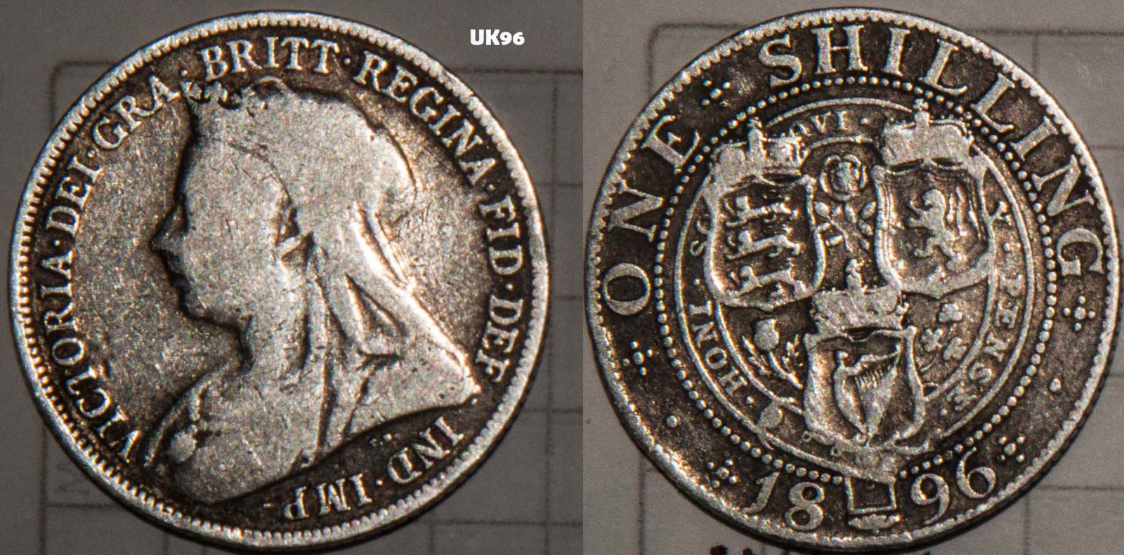 Great Britain UK Shillings 1896 Victoria Sterling Silver 925 England XF+ bullion