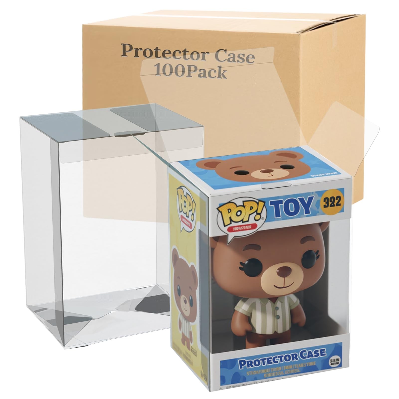 Clear Protector Case 100 Pack 0.38mm Thick for 4" Funko Pop Figures - Heavy