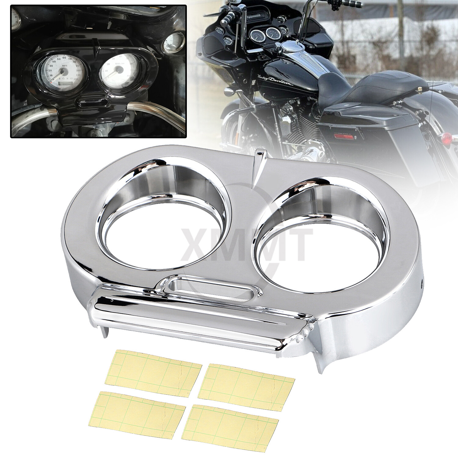 Chrome Gauge Cover Nacelle Housing Fairing For Harley Road Glide EFI FLTRI FLTR
