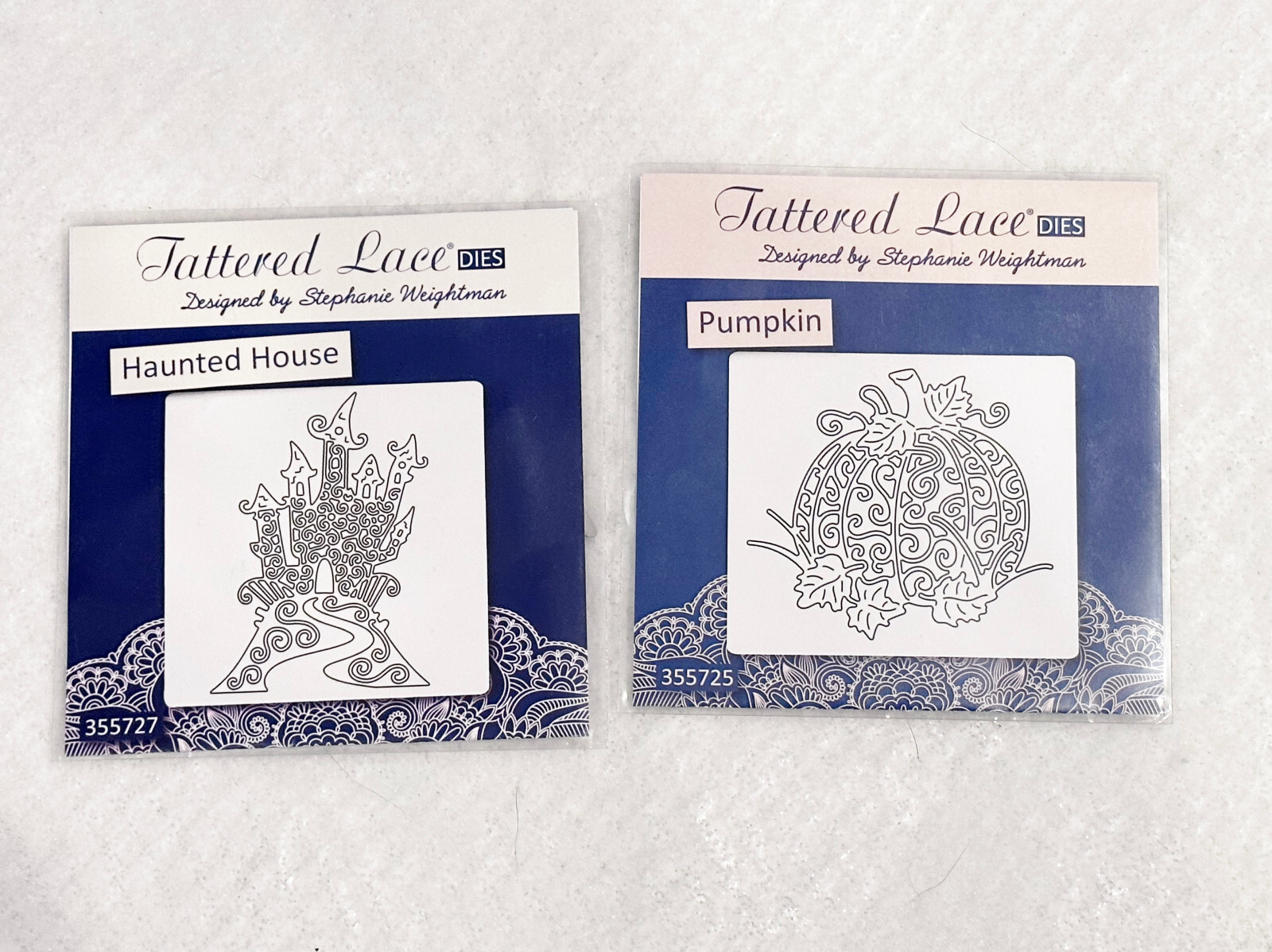 2 TATTERED LACE HALLOWEEN DIES - PUMPKIN & HAUNTED HOUSE